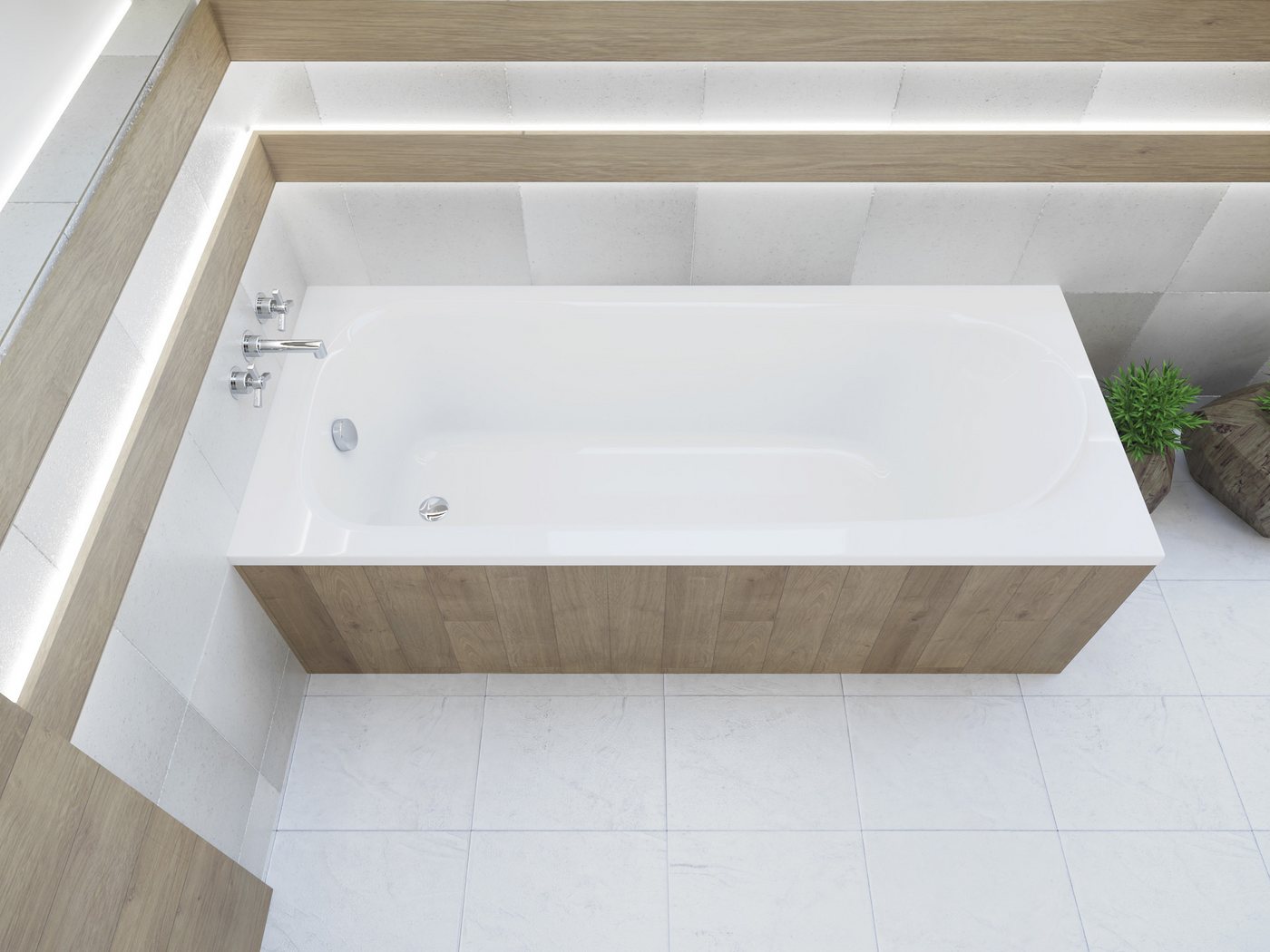 Thumbnail - KOLMAN Badewanne Rechteck Medium 190x80, Ablaufgarnitur & Füße GRATIS