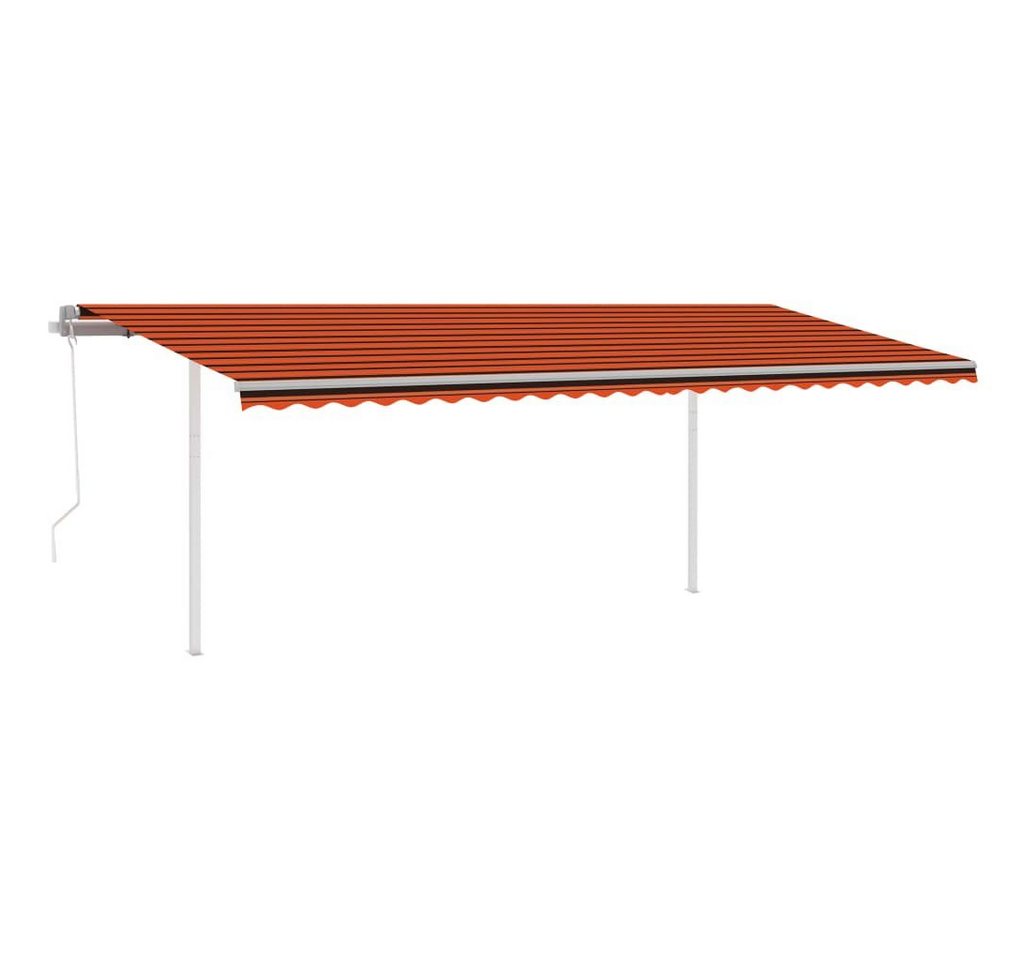 Thumbnail - furnicato Markise Automatisch Einziehbar mit Pfosten 6x3 m Orange Braun (1-St)