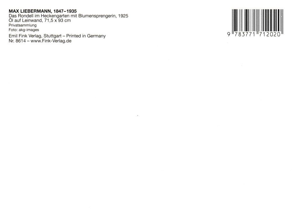 Thumbnail - Postkarte Kunstkarte Max Liebermann "Blumensprengerin im Wannseegarten"