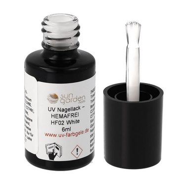 Sun Garden Nails Nagellack HF02 White - UV Nagellack 6ml – HEMAFREI