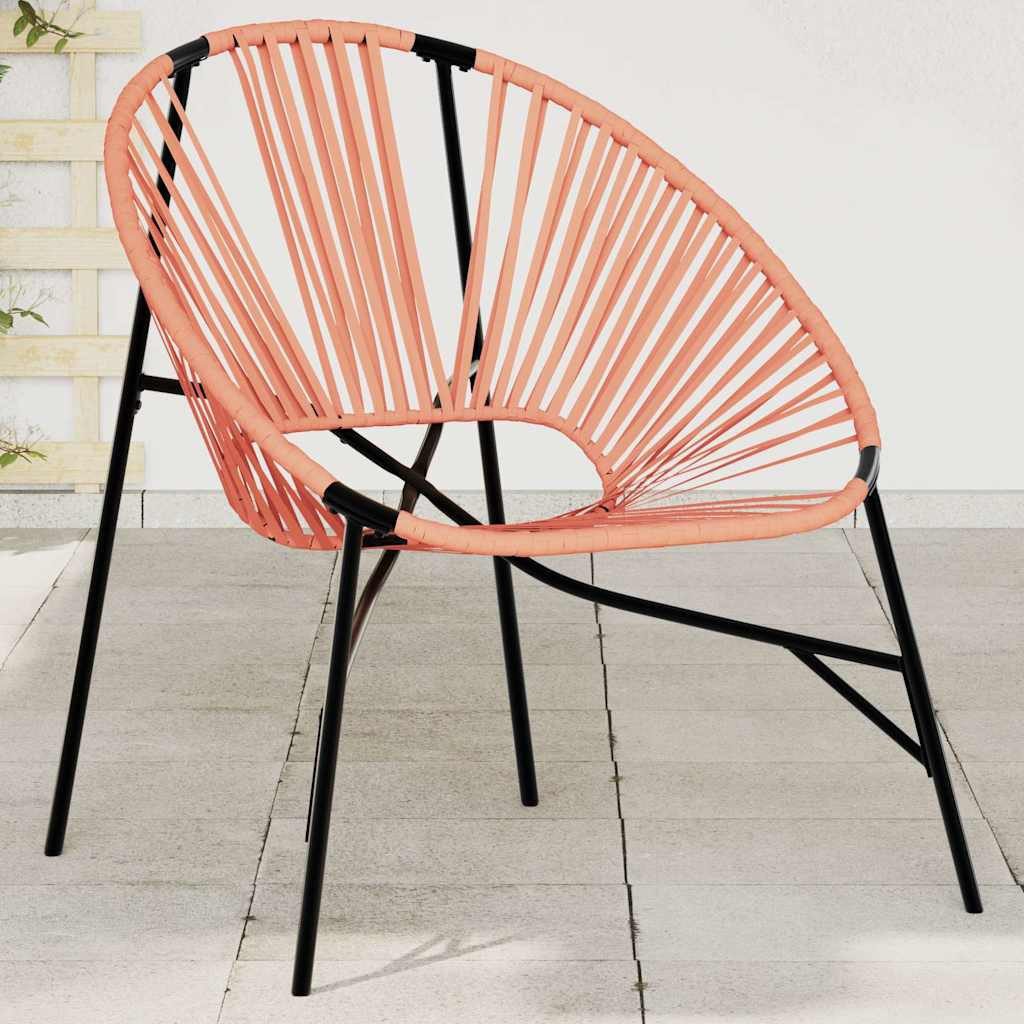 furnicato Gartenstuhl Garten-Ei-Stuhl 77x68,5x82 cm Schwarz und Orange aus PE-Rattan (1 St), UV-beständige Loungemöbel mit stabilem Rahmen und hoher Tragkraft