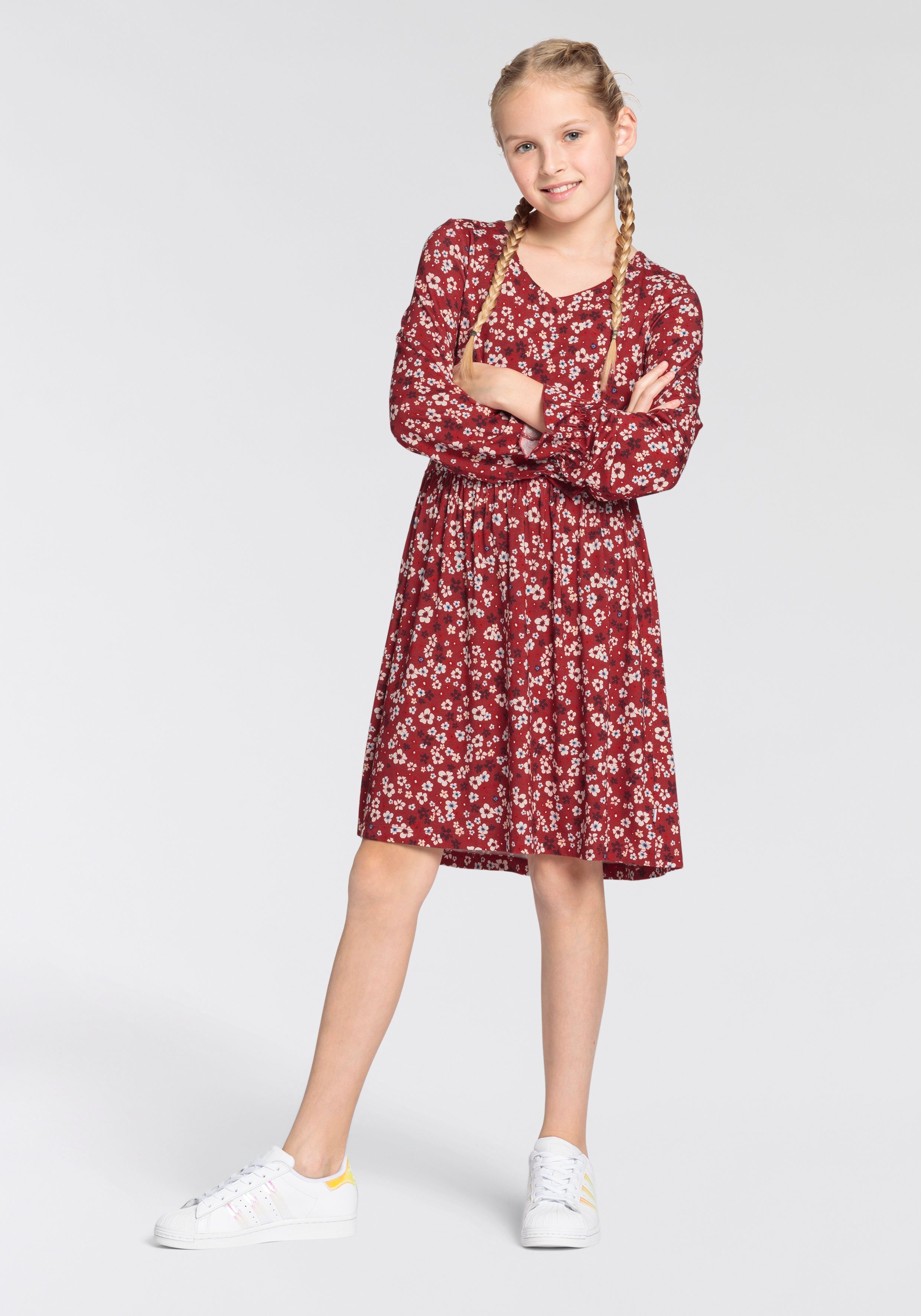 DELMAO Jerseykleid Viskose-Kleid für Mädchen, festliche Anlässe, kniefreie Länge, modisch