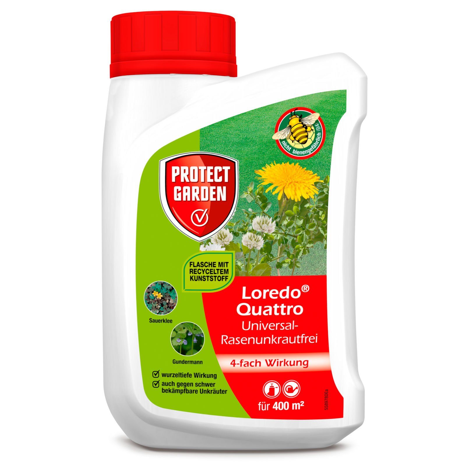 Protect Garden Unkrautbekämpfungsmittel Universal-Rasen Unkrautfrei Loredo Quattro 400 ml, 400 ml