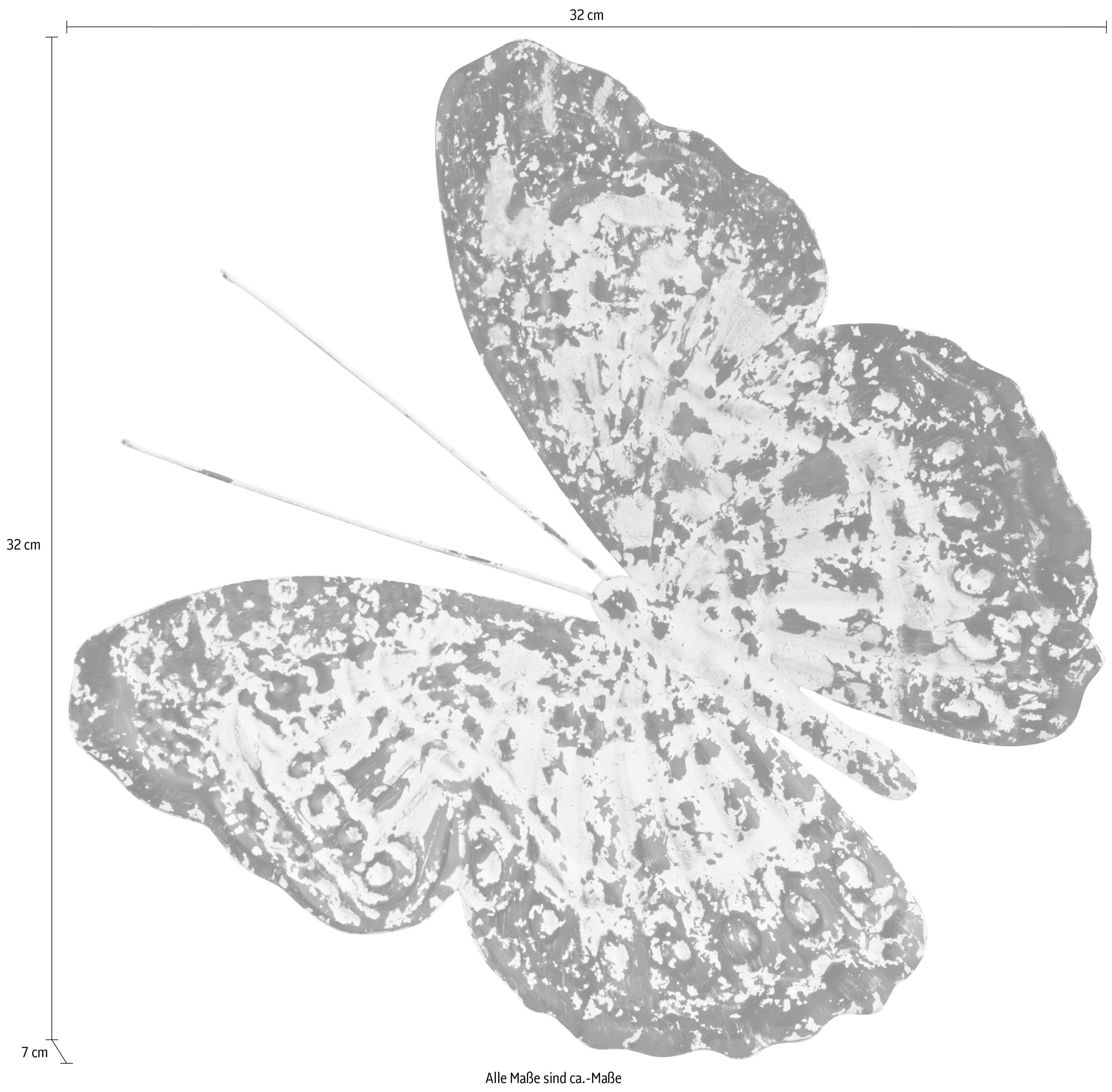 Home affaire Wanddekoobjekt Wanddeko Vintage Butterfly, Wanddekoration, Schmetterling, aus Metall