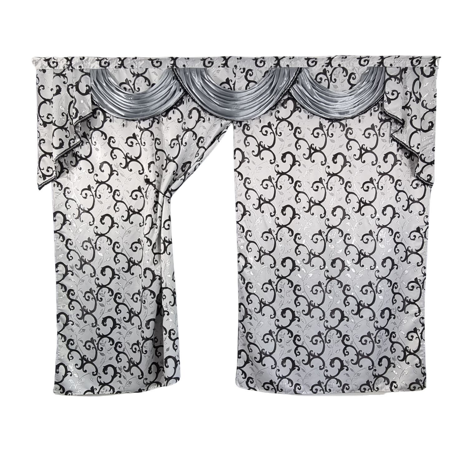 Gardinen by Justyna Verdunkelungsvorhang Grau Barock günstig online kaufen