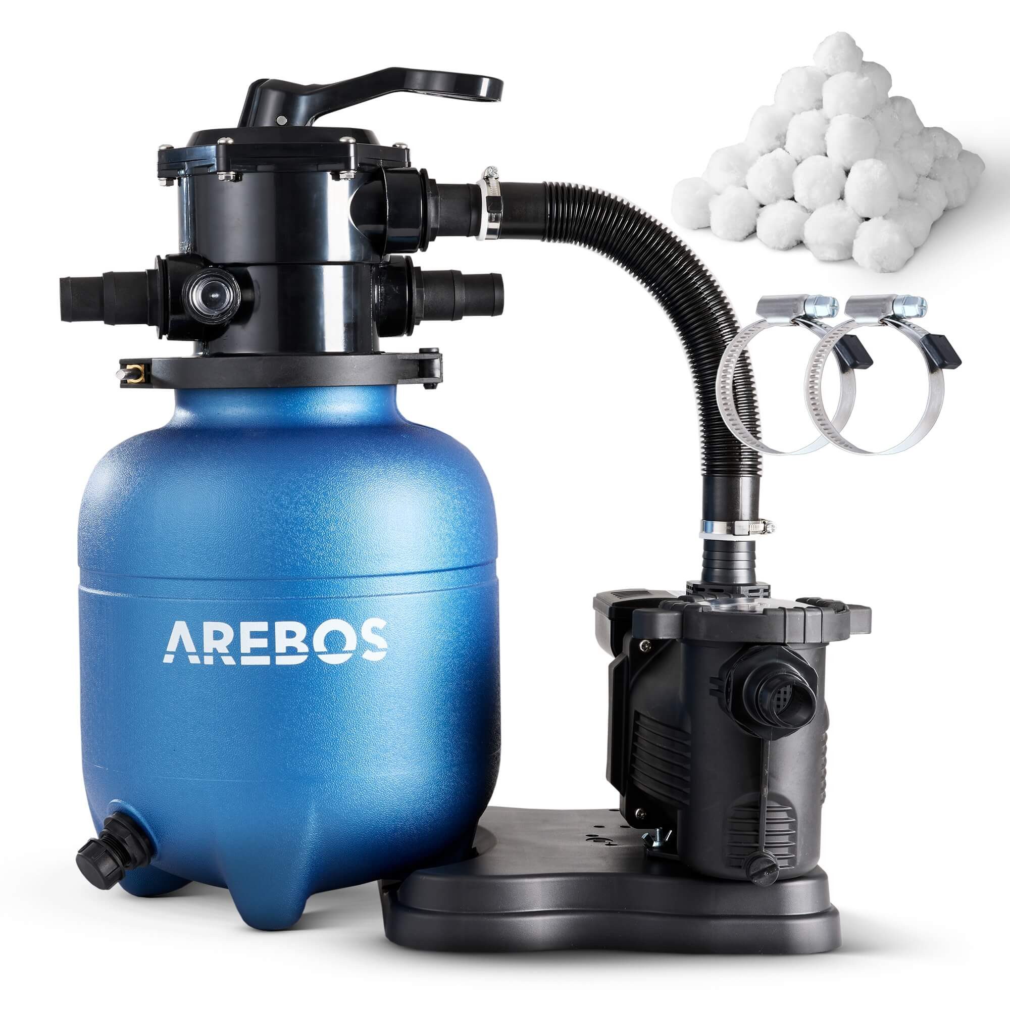 Arebos Sandfilteranlage mit Pumpe inkl.600g Filterbälle, günstig online kaufen