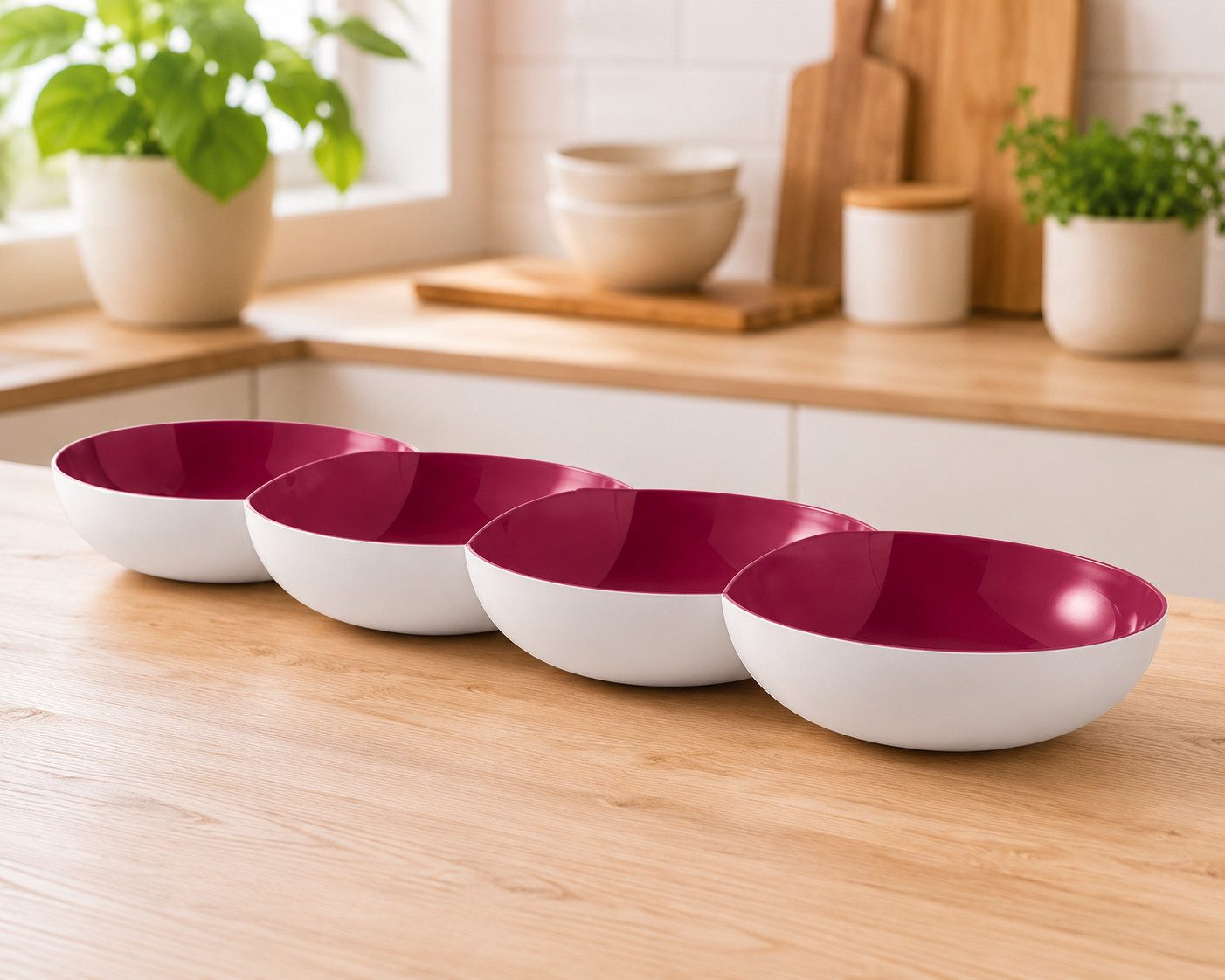 TUPPERWARE Servierschale Tupperware Allegra Perle in bordeaux rot/weiß