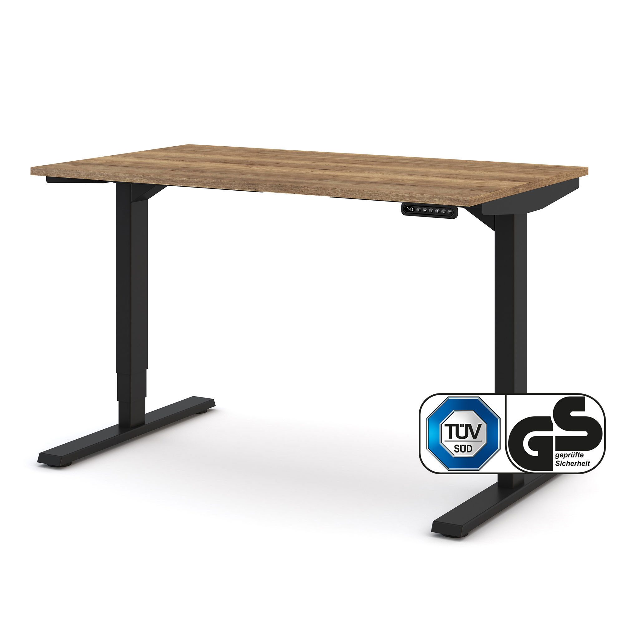 ASSMANN Büromöbel Schreibtisch Y-LINE (120x70cm Schwarz Eiche Tabak Kollisi günstig online kaufen