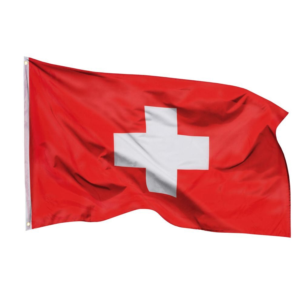 PHENO FLAGS Flagge Schweiz Flagge 90 x 150 cm Schweizerische Fahne Länderfahnen (Hissflagge für Fahnenmast), Inkl. 2 Messing Ösen