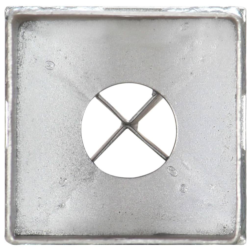 vidaXL Einschlagbodenhülse 2 Silbern Verzinkter Stahl Erdspieße cm 8876 Stk