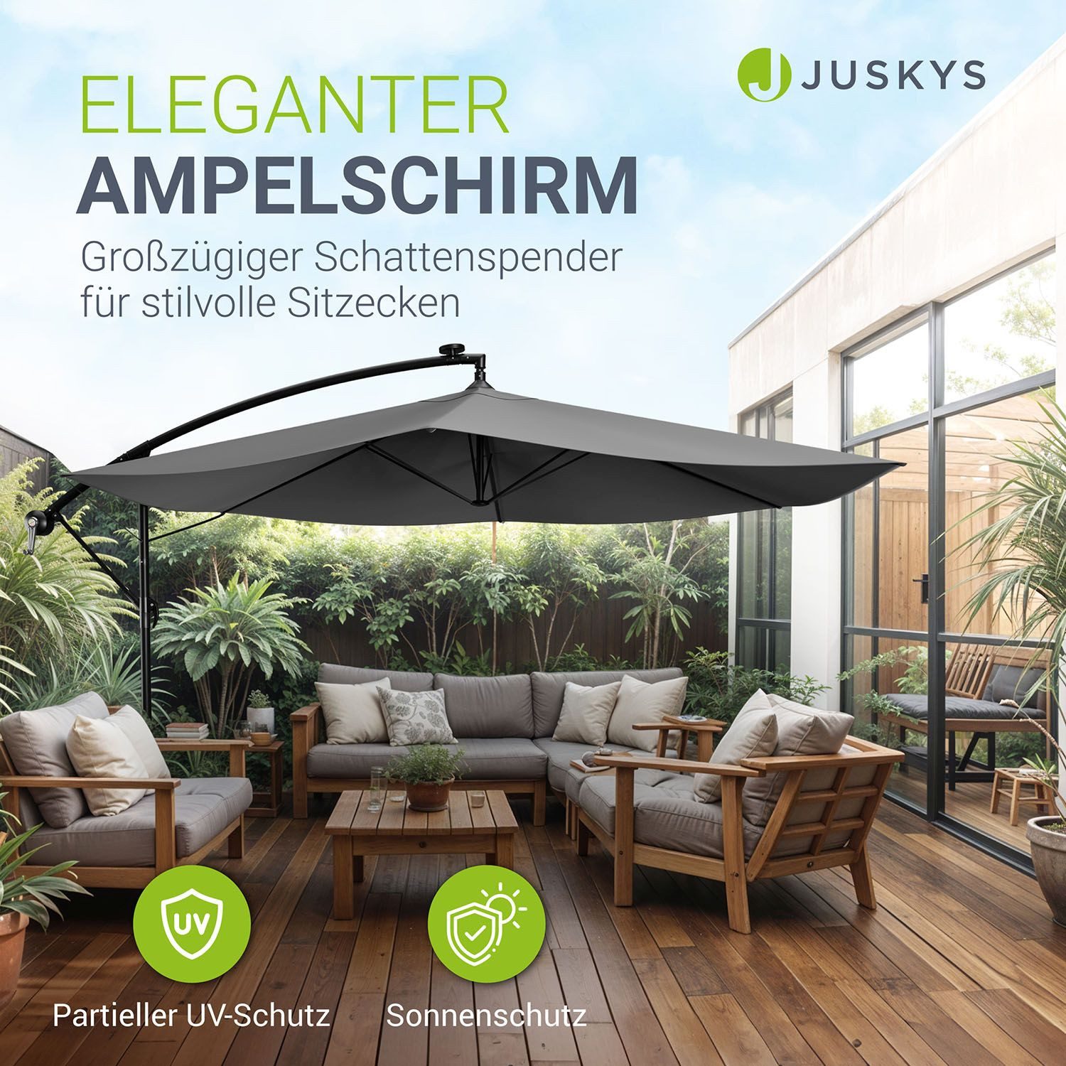 Juskys Ampelschirm Brazil, Sonnenschirm 285 cm günstig online kaufen