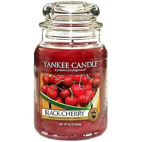 Yankee Candle Duftkerze Black Cherry 623 g (Duftkerze, 1-tlg., im Apothekerglas mit Deckel), Kirschduft, Brenndauer 150 Stunden, Stimmungskerze