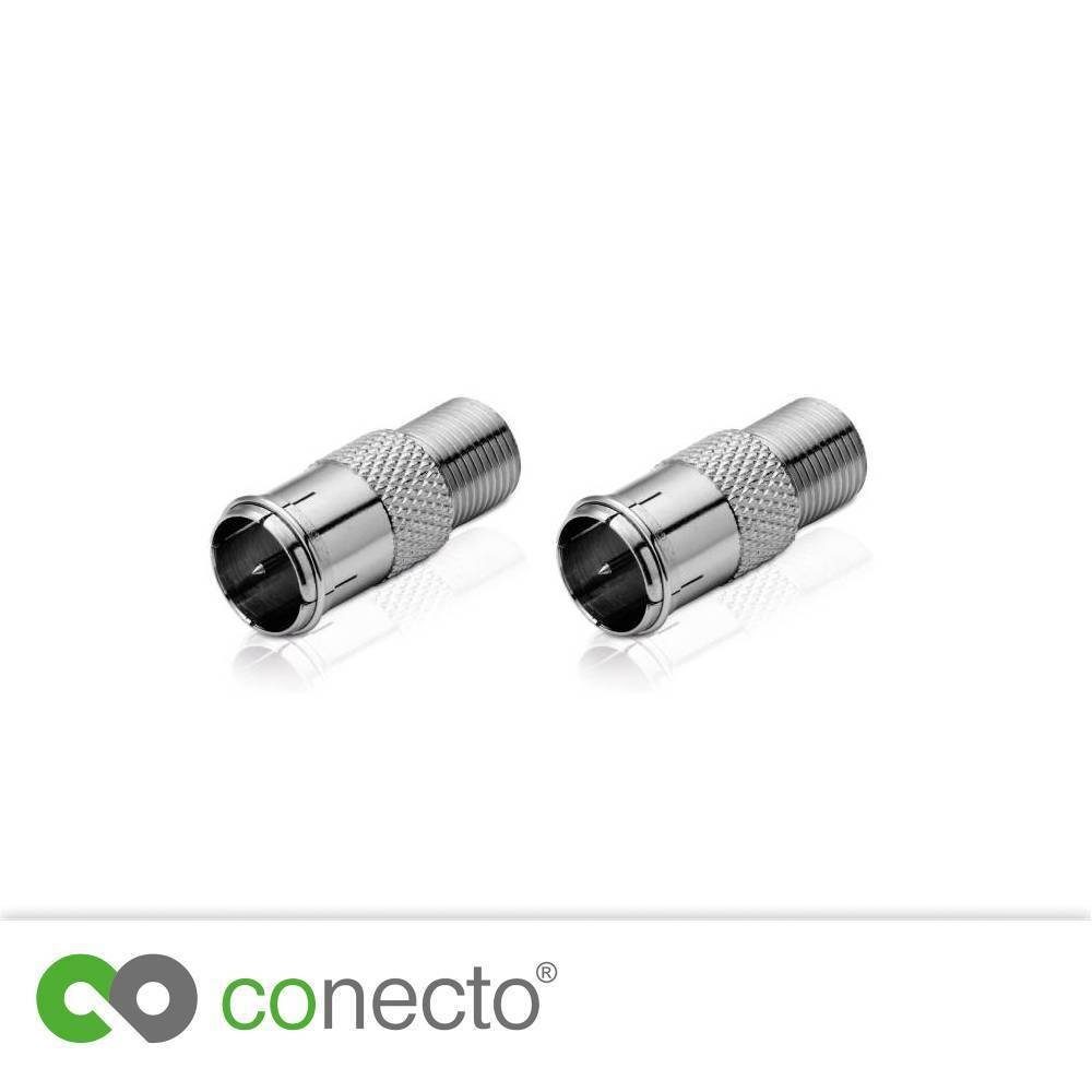 conecto F-Buchse, Adapter F-Verbinder, SAT-Kabel F-Stecker Quick auf F-Kupplung, conecto