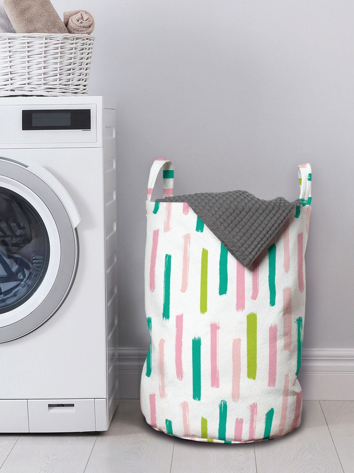 Raue Abstrakt Scratchy Kordelzugverschluss Wäschekorb Griffen Abakuhaus mit für Wäschesäckchen Waschsalons, Strokes
