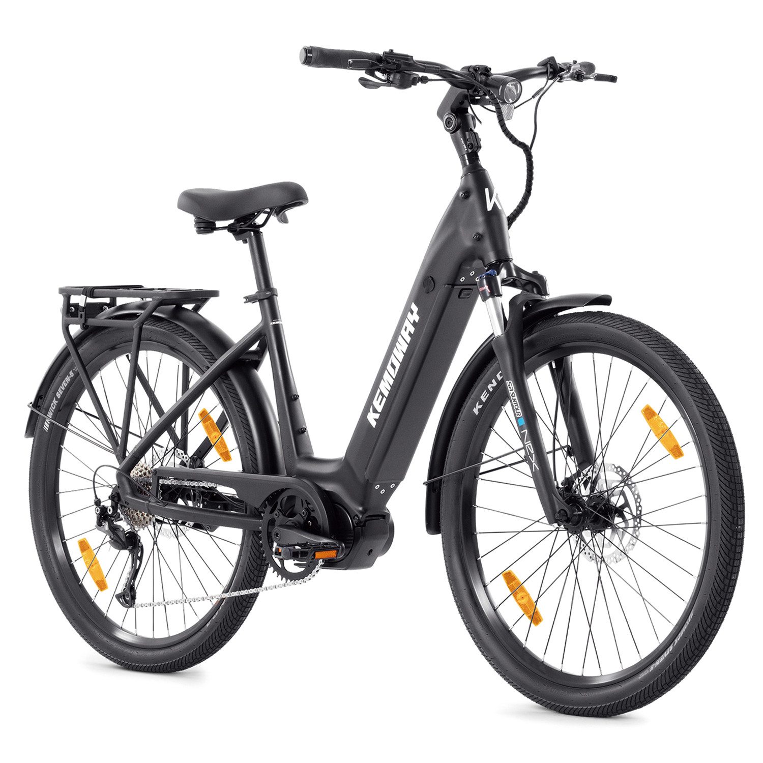 KEMOWAY E-Bike Cityrad 27,5 Zoll City E-Bike 250W Mittelmotor 48V 720Wh Akku, K5, 9 Gang SHIMANO Alivio RD-M3100 Schaltwerk, Kettenschaltung, Mittelmotor, 720 Wh