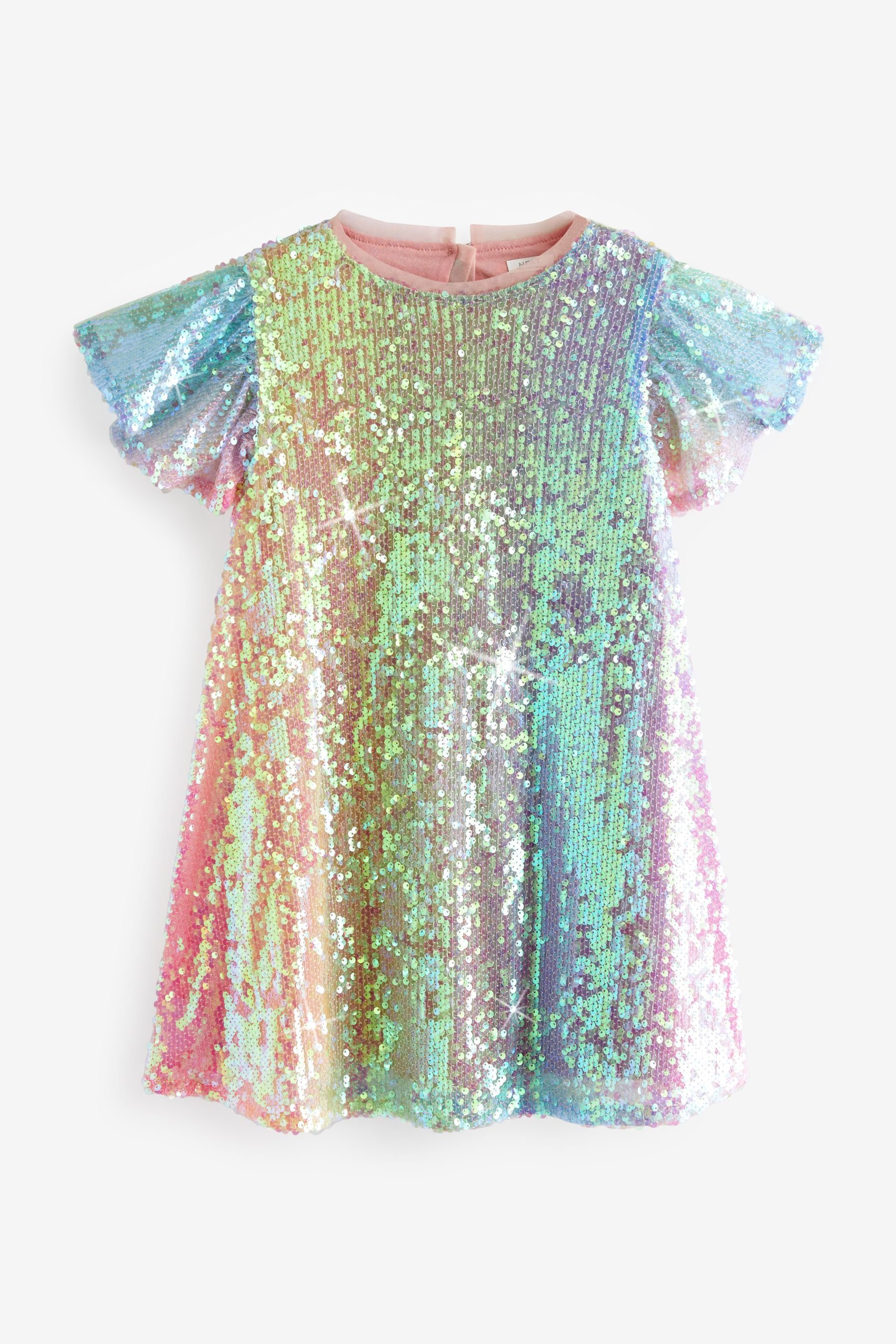 Next Paillettenkleid Funkelndes Partykleid (1-tlg) Rainbow mit Pailletten Pink/Blue/Green