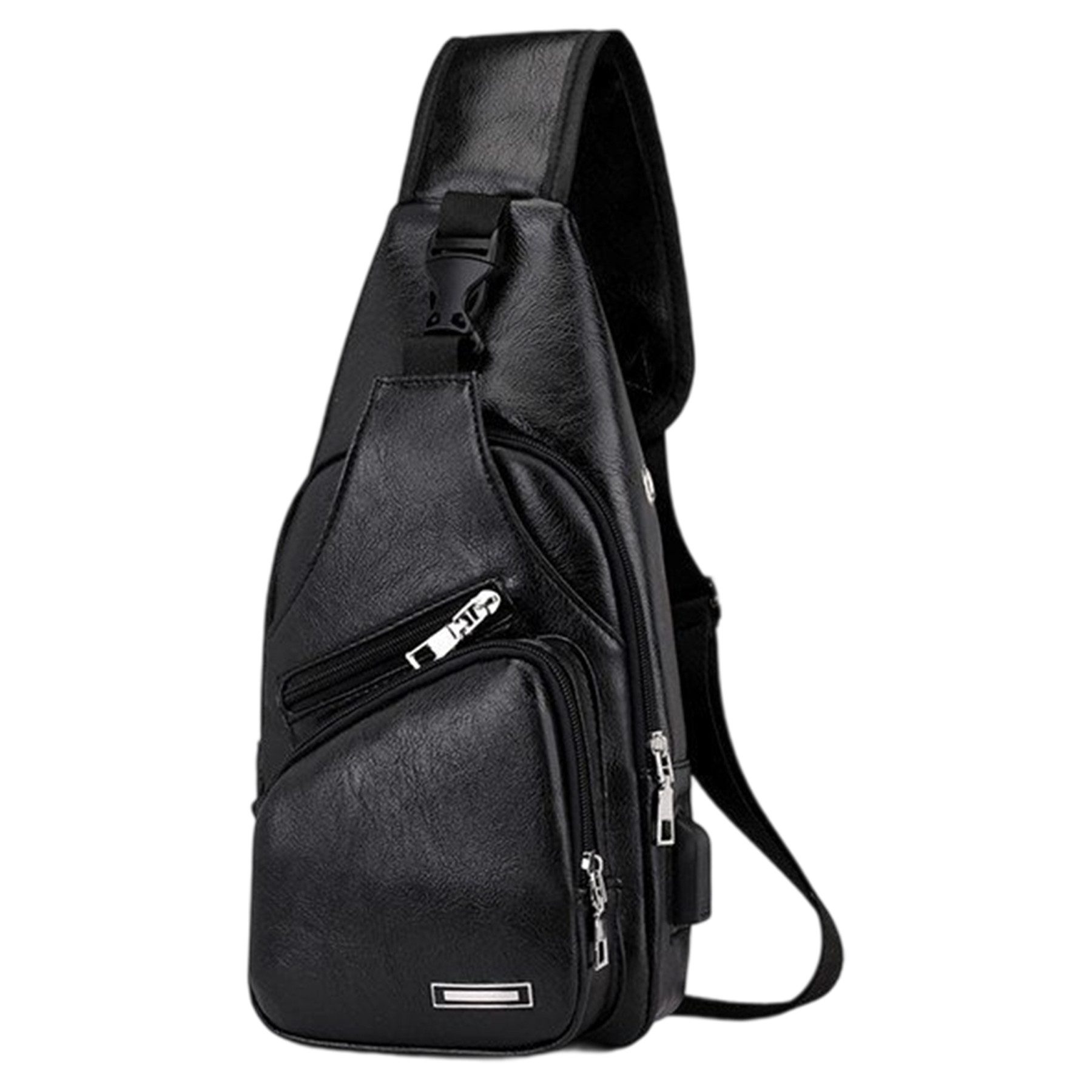 Umhängetasche Brusttasche Herren, Schultertasche Herren und Damen mit USB-Aufladung