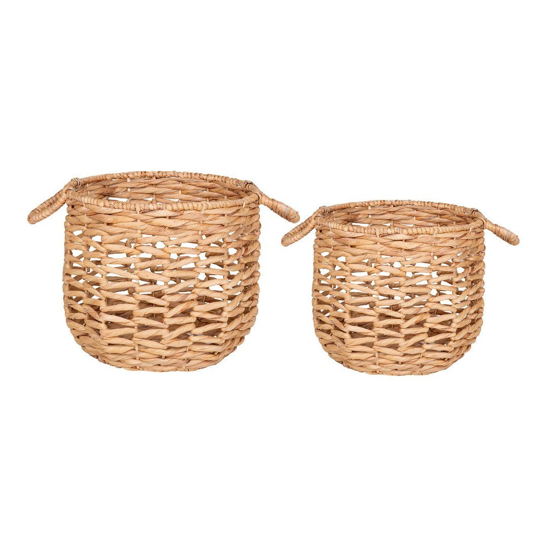 House Nordic Dekokorb Adra Baskets - Körbe aus Wasserhyazinthe, natur, mit Griffen, rund,...