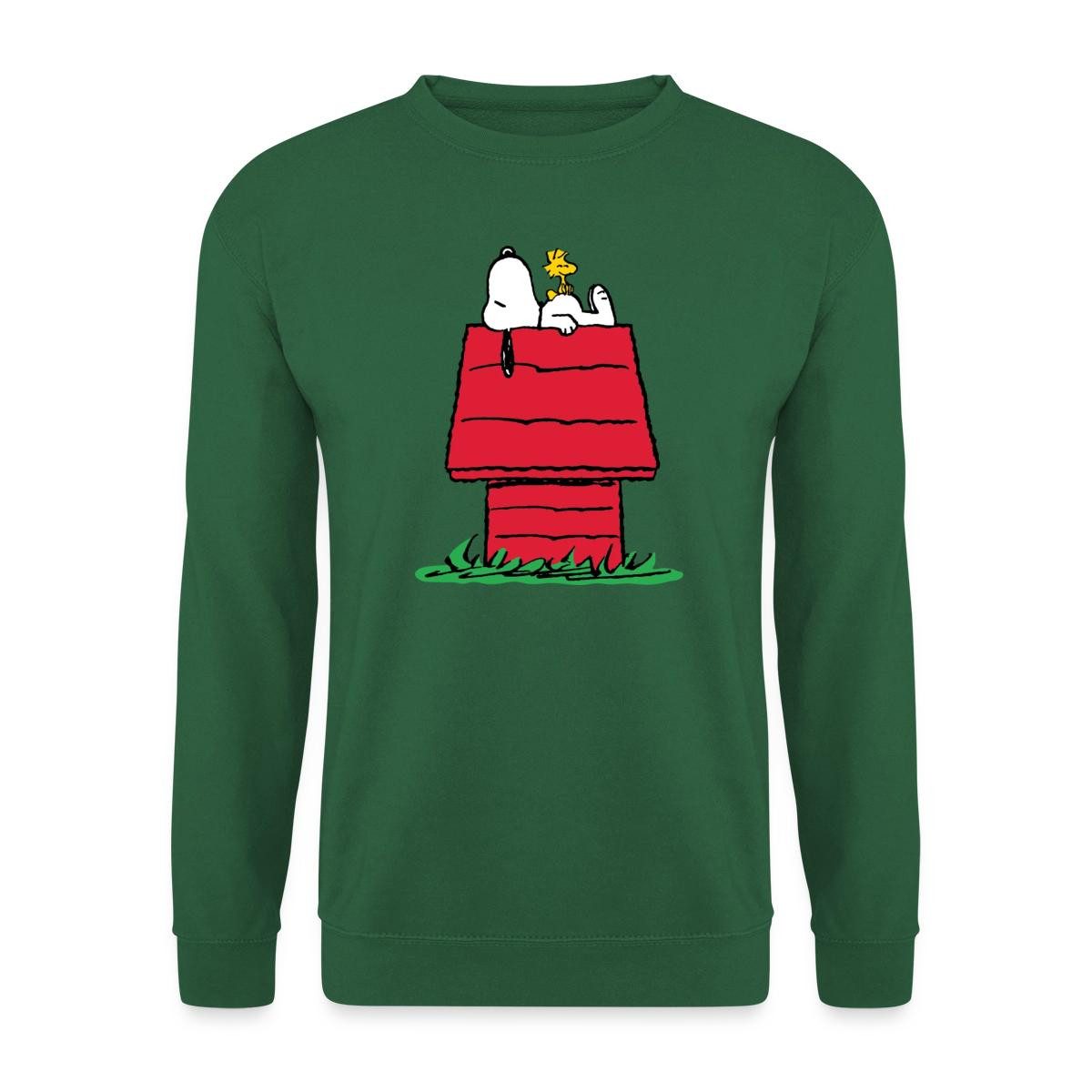 Spreadshirt Sweatshirt Peanuts Snoopy Und Die Hundehütte Unisex Pullover (1-tlg)