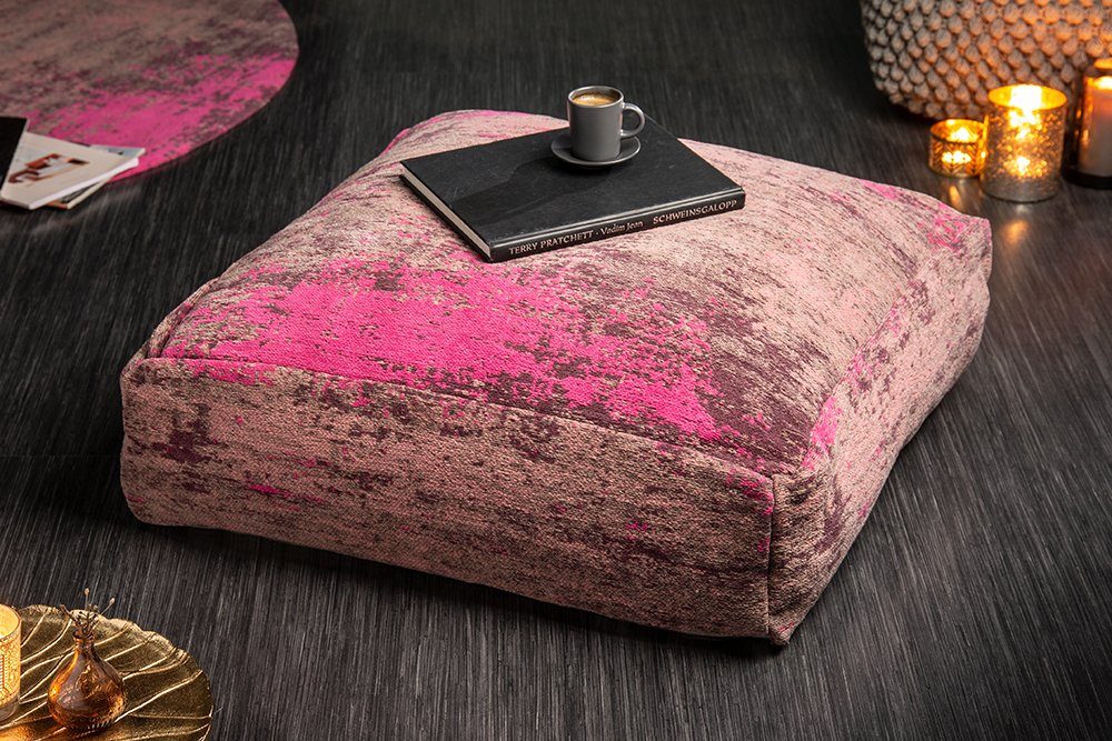 riess-ambiente Bodenkissen XL MODERN ART 70cm / pink, Muster Modern Design abstraktes Sitzkissen rot · ·