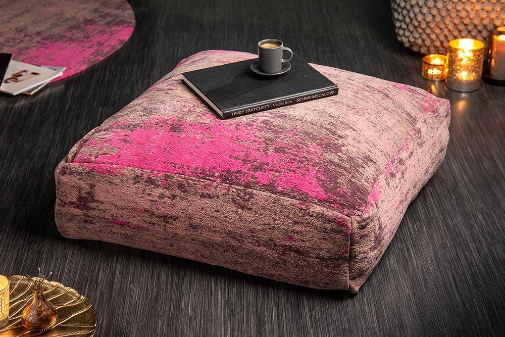riess-ambiente Bodenkissen XL MODERN ART 70cm rot / pink, Sitzkissen · abstraktes Muster · Modern Design