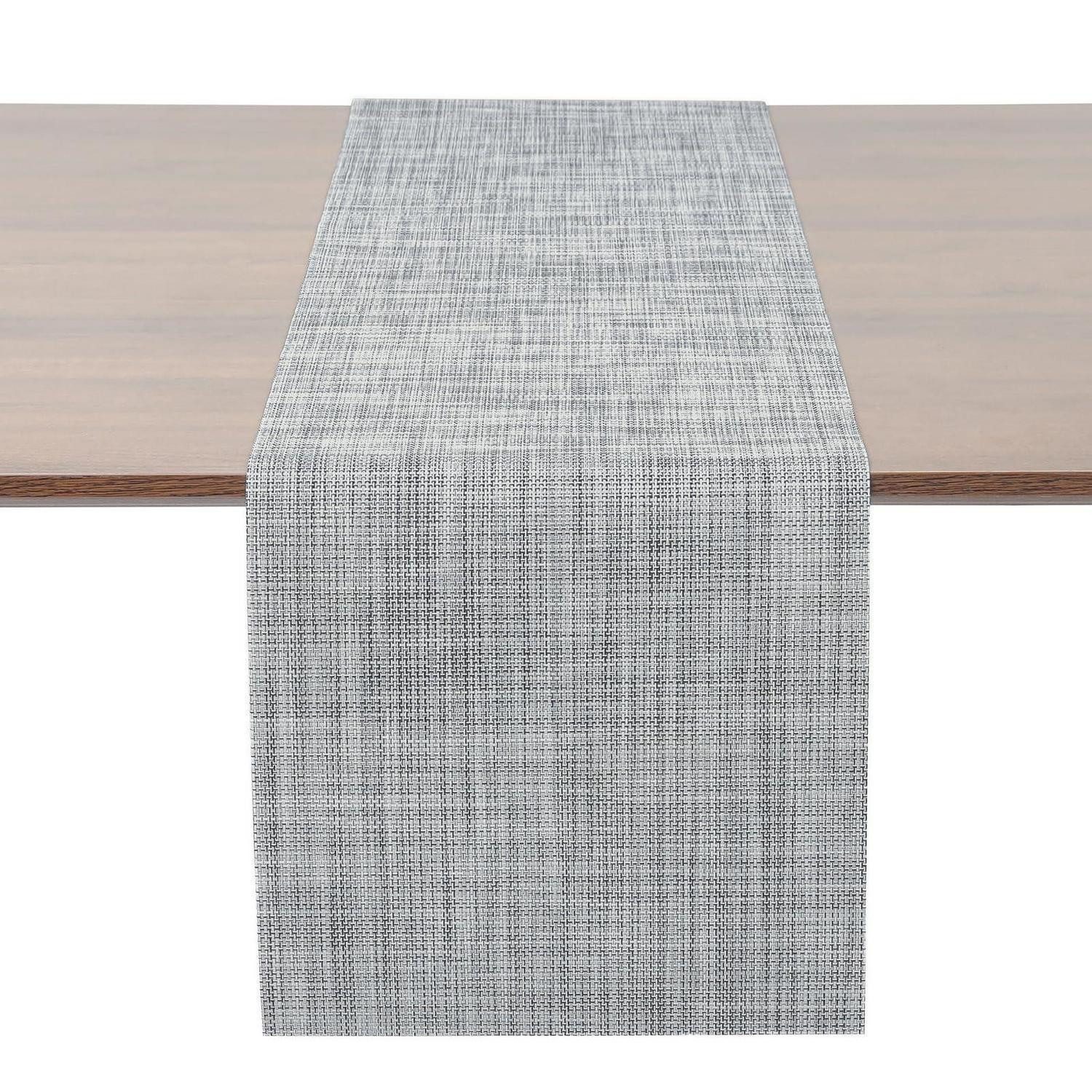 LuxusKollektion Tischläufer Tischläufer PVC hellgrau 30 x 140 cm (1-tlg)
