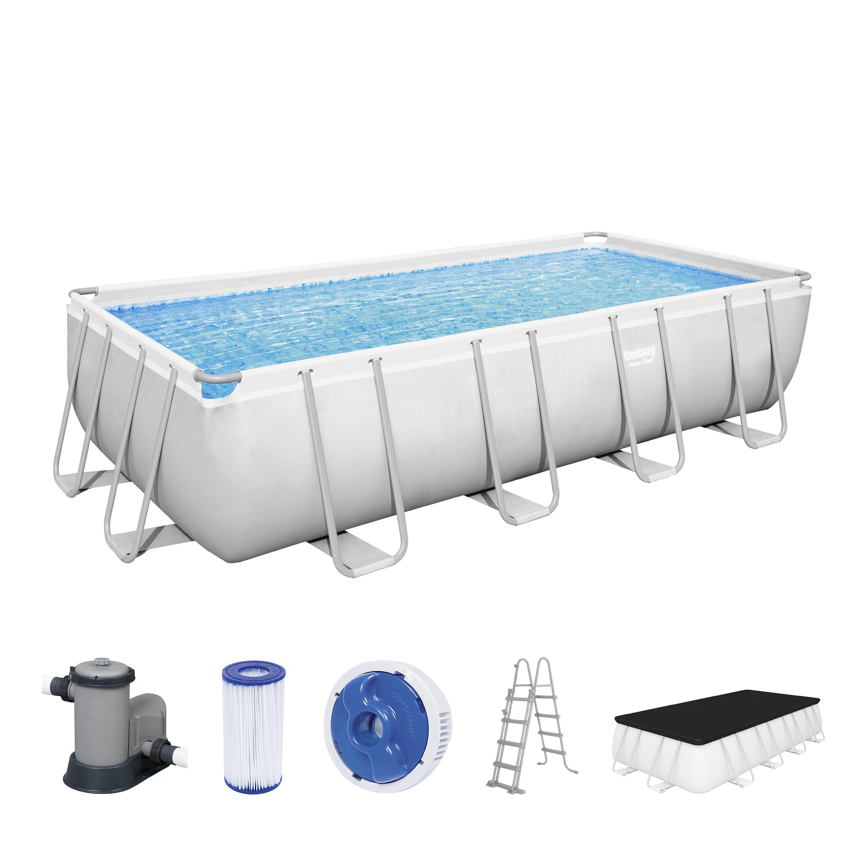 Bestway Framepool Power Steel™ Komplett-Set mit Filterpumpe 549 x 274 x 122 cm (Set)