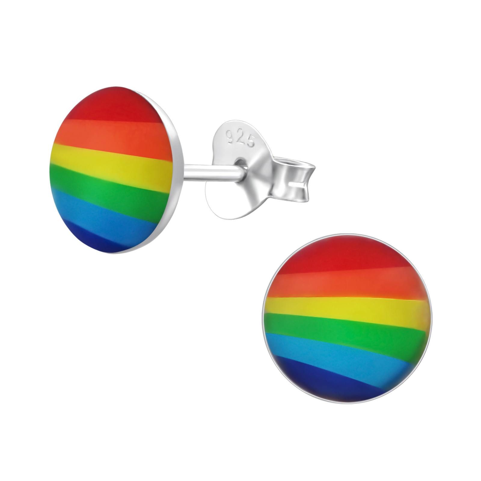 Monkimau Ohrring-Set Regenbogen Ohrringe aus 925 Silber, Hypoallergen