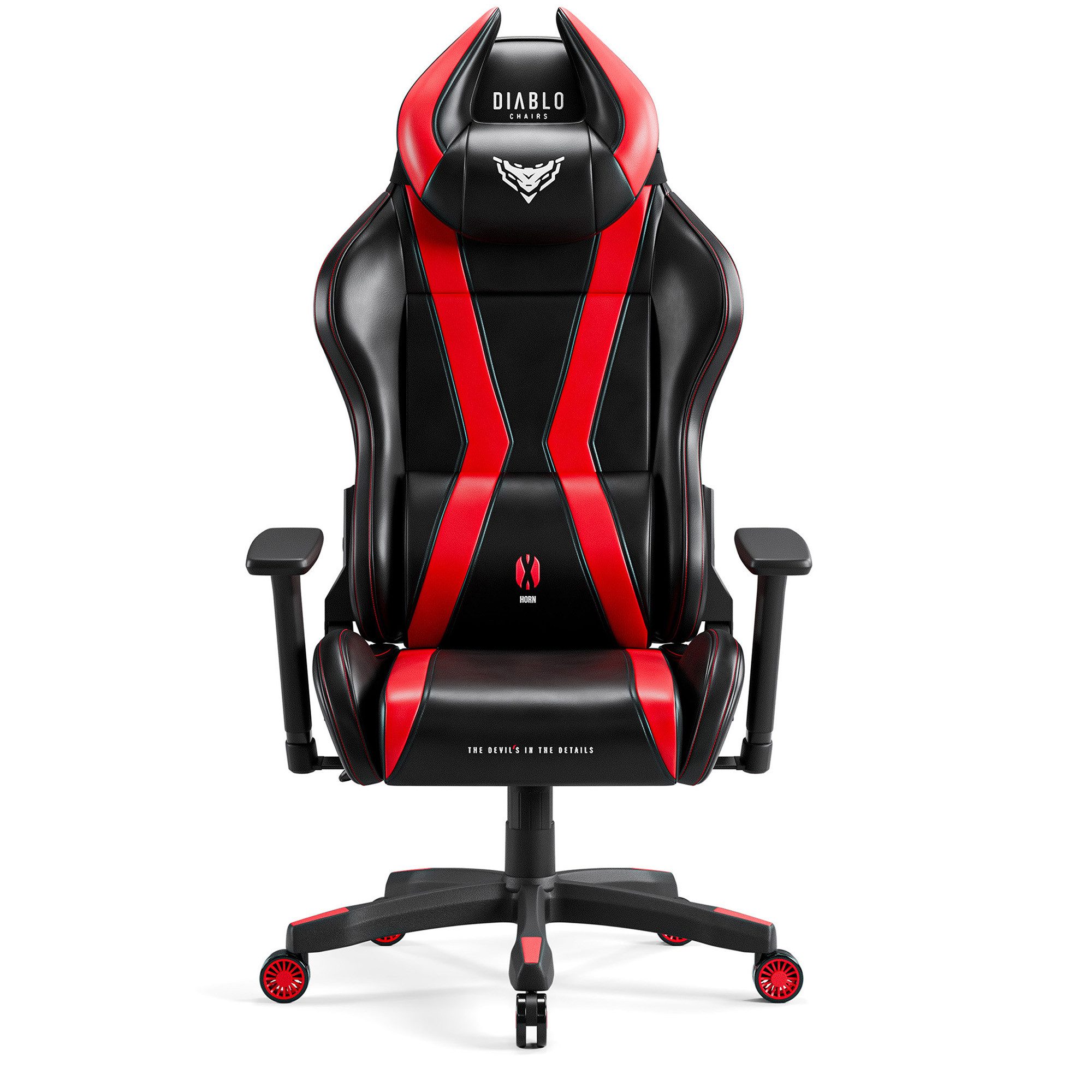 DIABLO CHAIRS Gaming-Stuhl X-Horn 2.0 HDS Kunstleder ergonomisch 3D-Armlehnen Kopfstütze (3D-Armlehnen, Memory-Schaum, HDS Kunstleder, Normal L King XL), Lenden – Bild 2 von 5