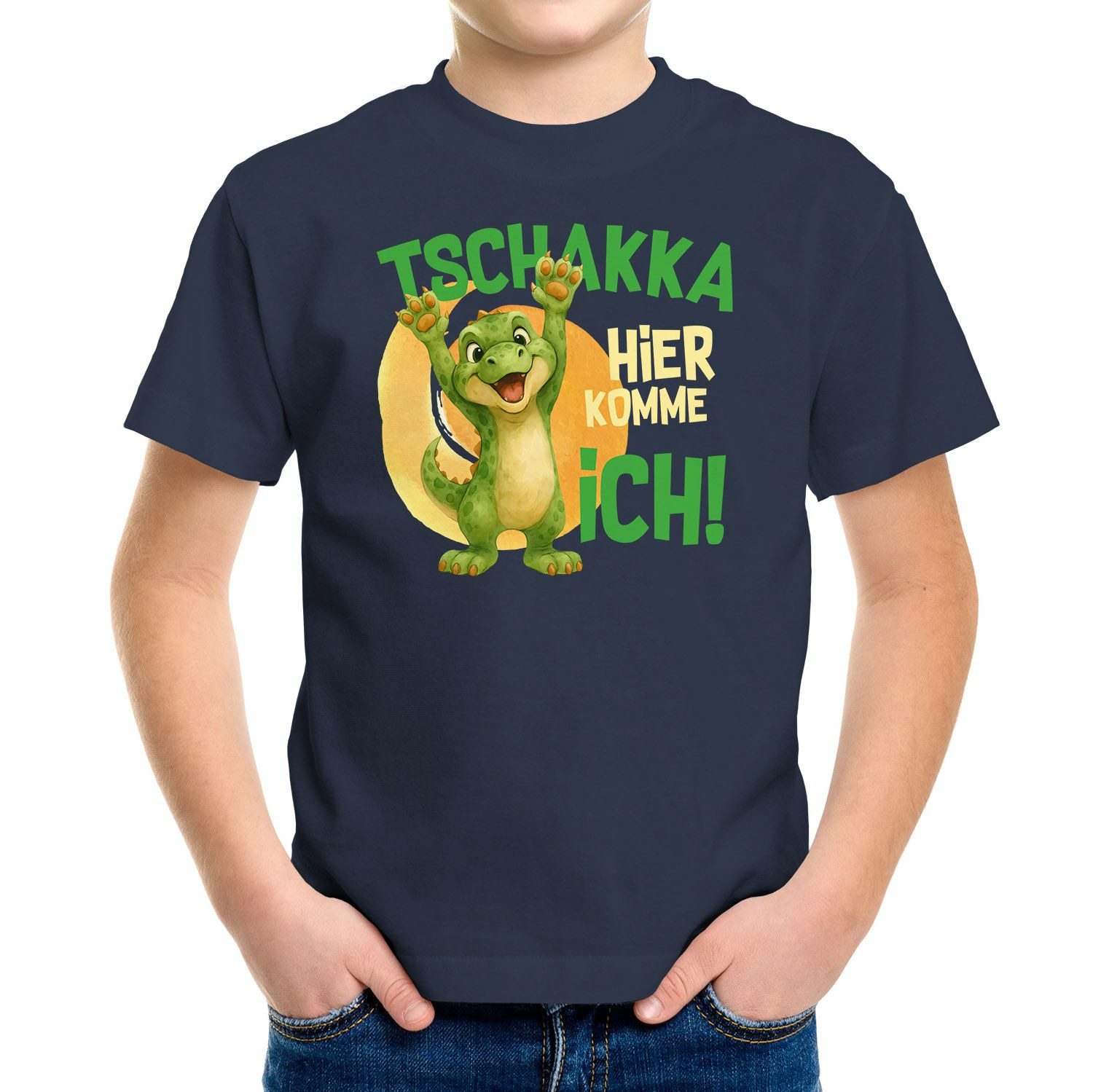 Print-Shirt Kinder T-Shirt Tschakka Hier komme ich Lustige Comic Tiermotiv-Shirts
