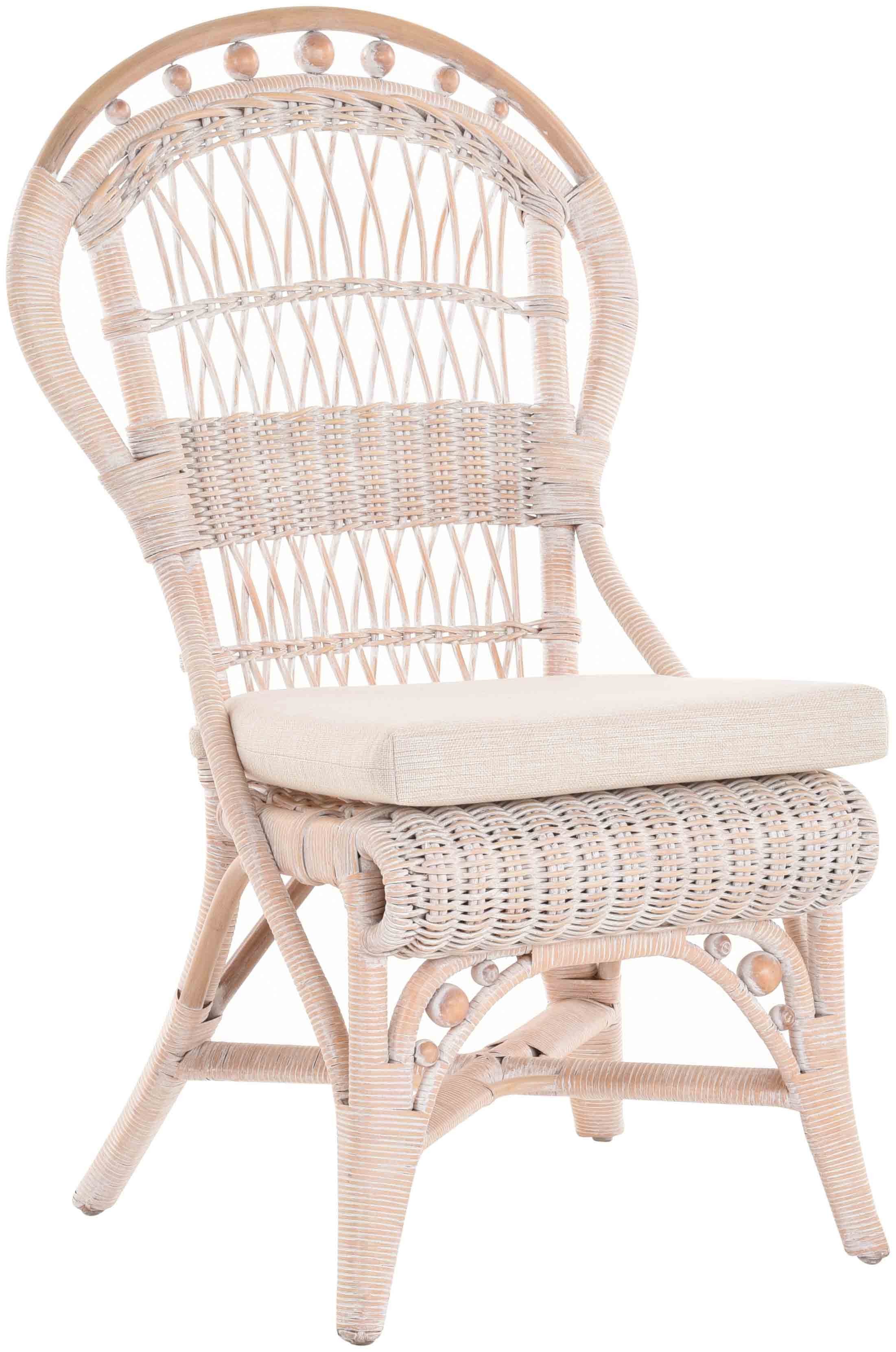 Krines Home Küchenstuhl S Princess (Kugelstuhl) Toast Weiss + Kissen Jessy günstig online kaufen