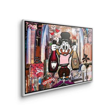 DOTCOMCANVAS® Leinwandbild Dagobert Abu Dhabi, Leinwandbild Dagobert Duck Abu Dhabi Pop Art streetart Dom Perignon