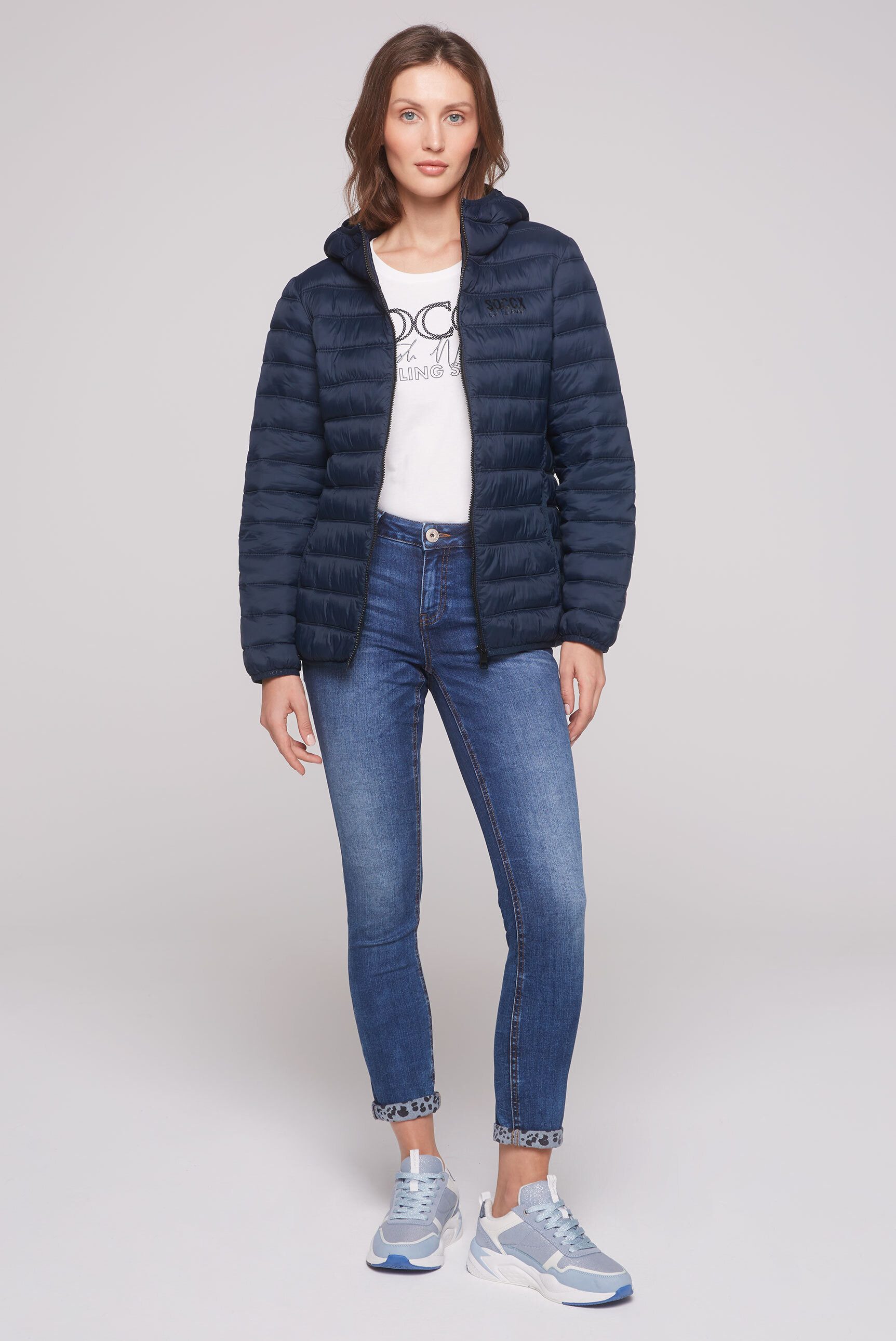 SOCCX Outdoorjacke mit elastischem Saumabschluss