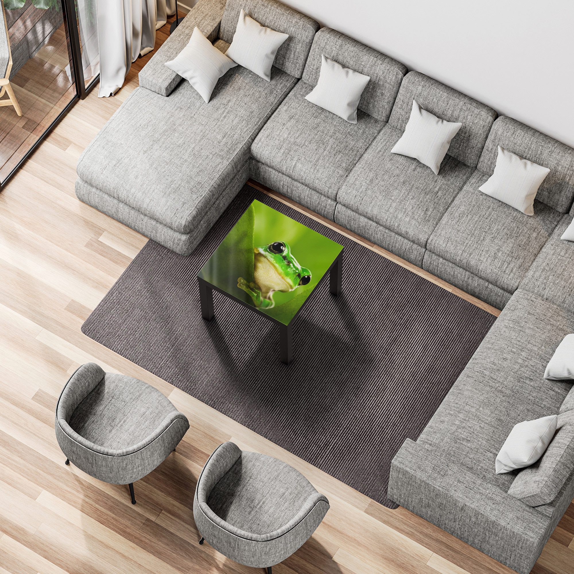 DEQORI Couchtisch 'Grüner Lauschposten', Glas Beistelltisch Glastisch modern