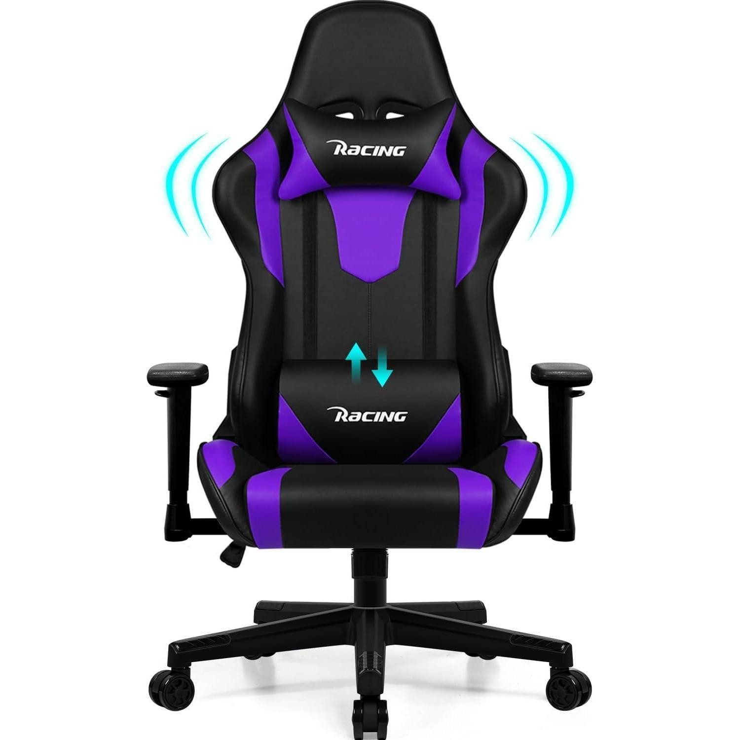 Gaming Chair Gaming Stuhl Ergonomisch mit verstellbaren Lendenkissen und