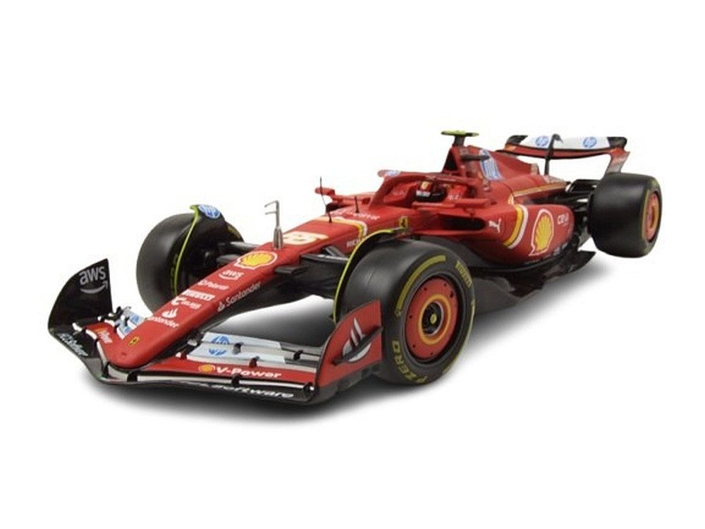 Bburago Modellauto Ferrari SF-24 #16 Formel 1 Imola 2024 rot Sainz, Maßstab 1:18
