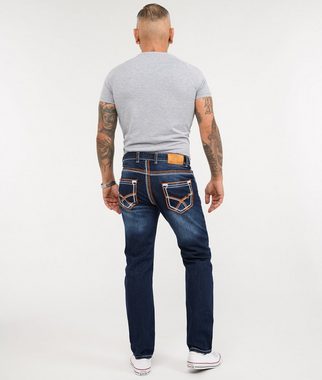 Rock Creek Straight-Jeans Herren Jeans Stonewashed Dunkelblau RC-2167