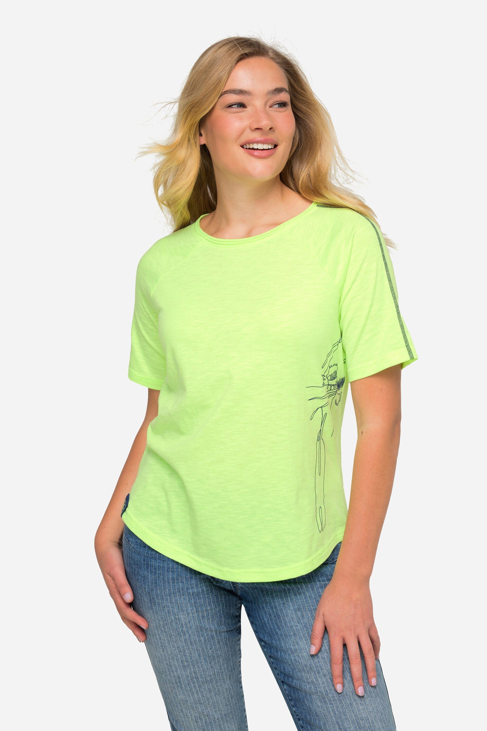 Laurasøn T-Shirt T-Shirt seitlicher Robben-Print Rundhals günstig online kaufen