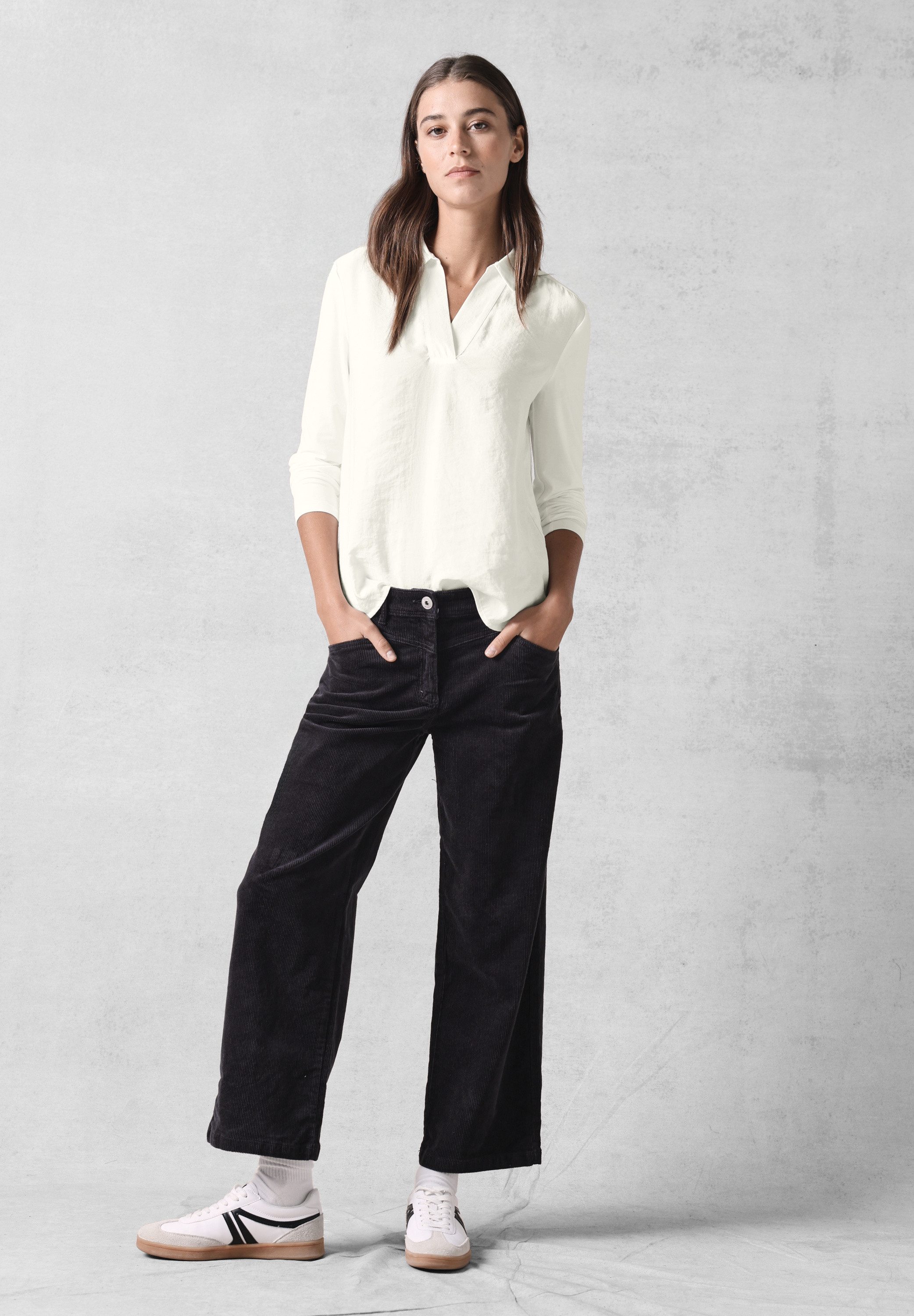 CECIL Langarmbluse aus softem Materialmix