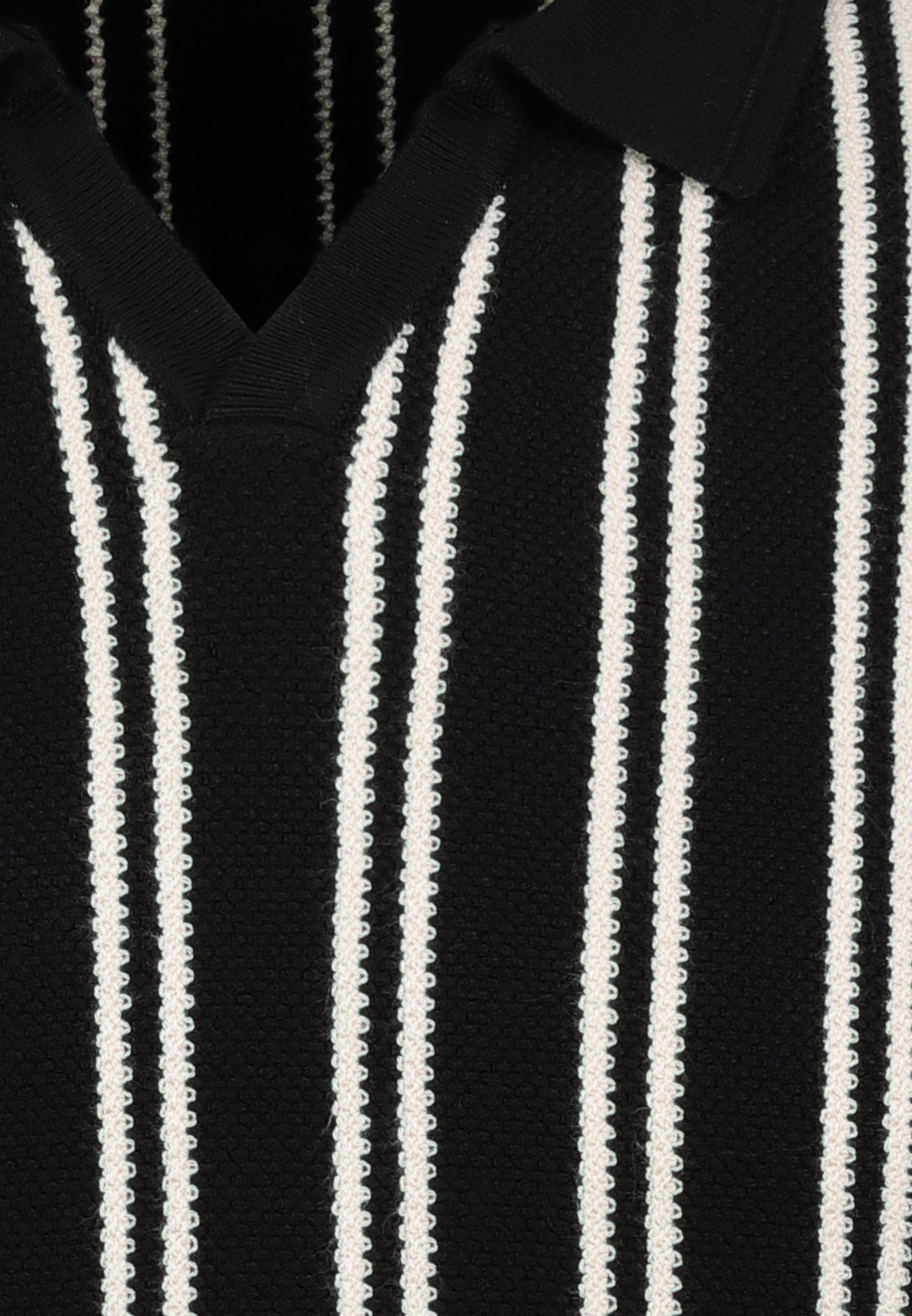 SUBLEVEL Poloshirt Zeitloses Design V-Ausschnitt Streifenmuster Stilvoll (1 günstig online kaufen