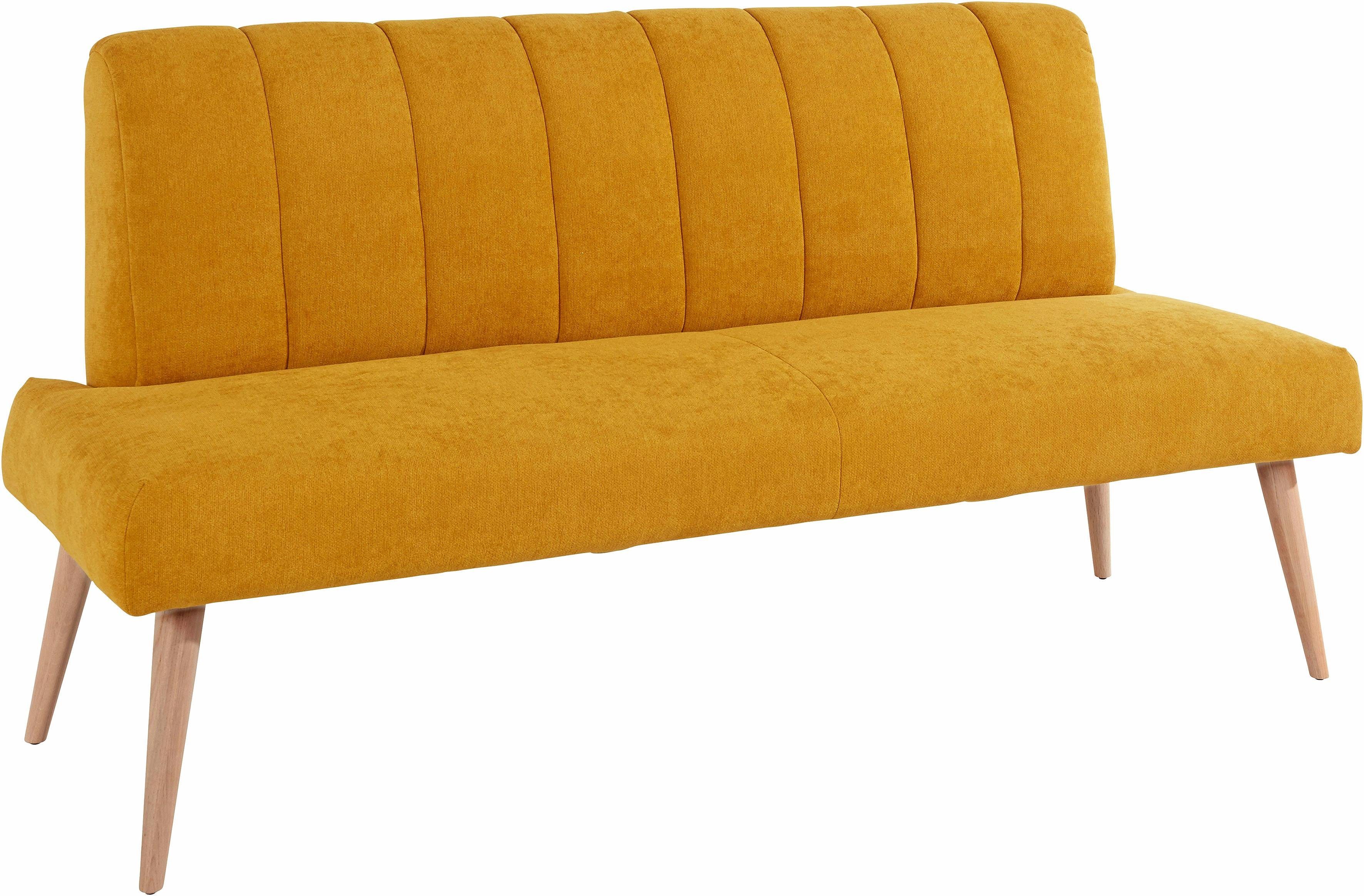 exxpo - sofa fashion Sitzbank Costa, moderne Rückensteppung, bequem und elegant, hoher Holzfuß, hochwertige Detailverarbeitung, Frei im Raum stellbar