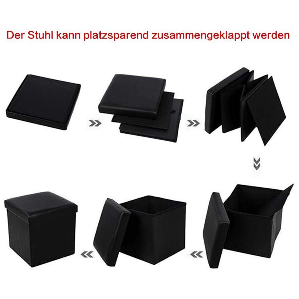Zedelmaier Sitzbank mit Stauraum Fußbank klappbare Aufbewahrungsbox aus Leinen, belastbar bis 300 kg, als Fußbank, Nachttisch oder Sitzwürfel – Bild 5 von 5