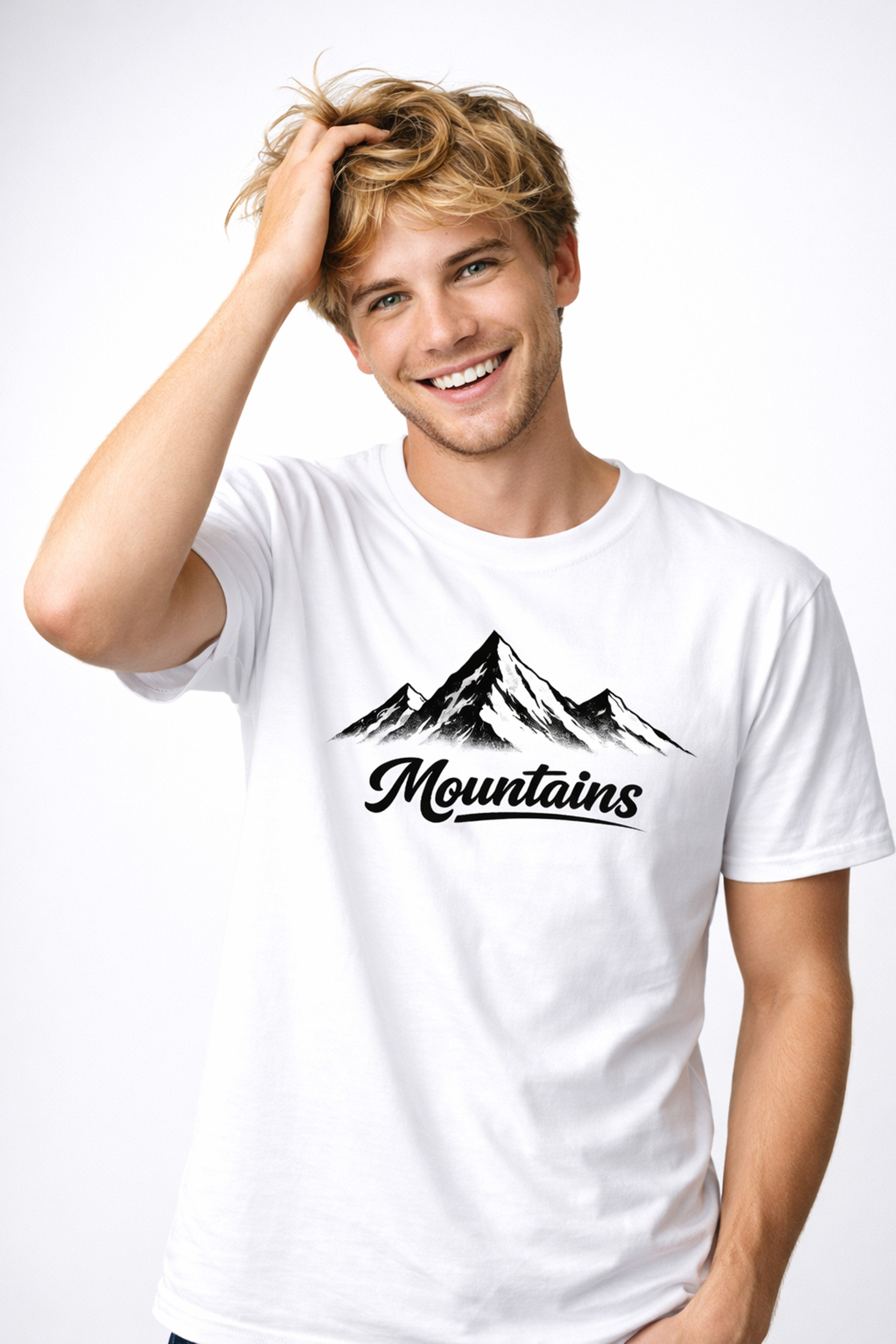 Banco T-Shirt Herren Mountain Print Shirt (Einzelartikel) Hochwertiger Grafik-Print, weiche Haptik, formbeständig