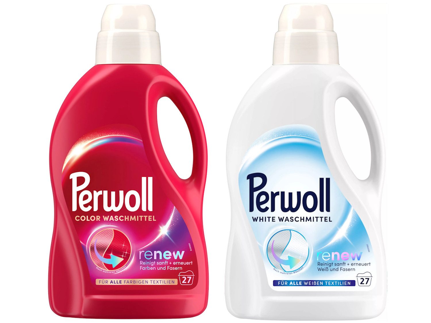 Perwoll Color & White Gel 2 x 27 WL (54WL) Colorwaschmittel (Doppelpack, [2-St. Flüssigwaschmittel mit Dreifach-Renew-Technologie - für bunte & weiße Wäsche)