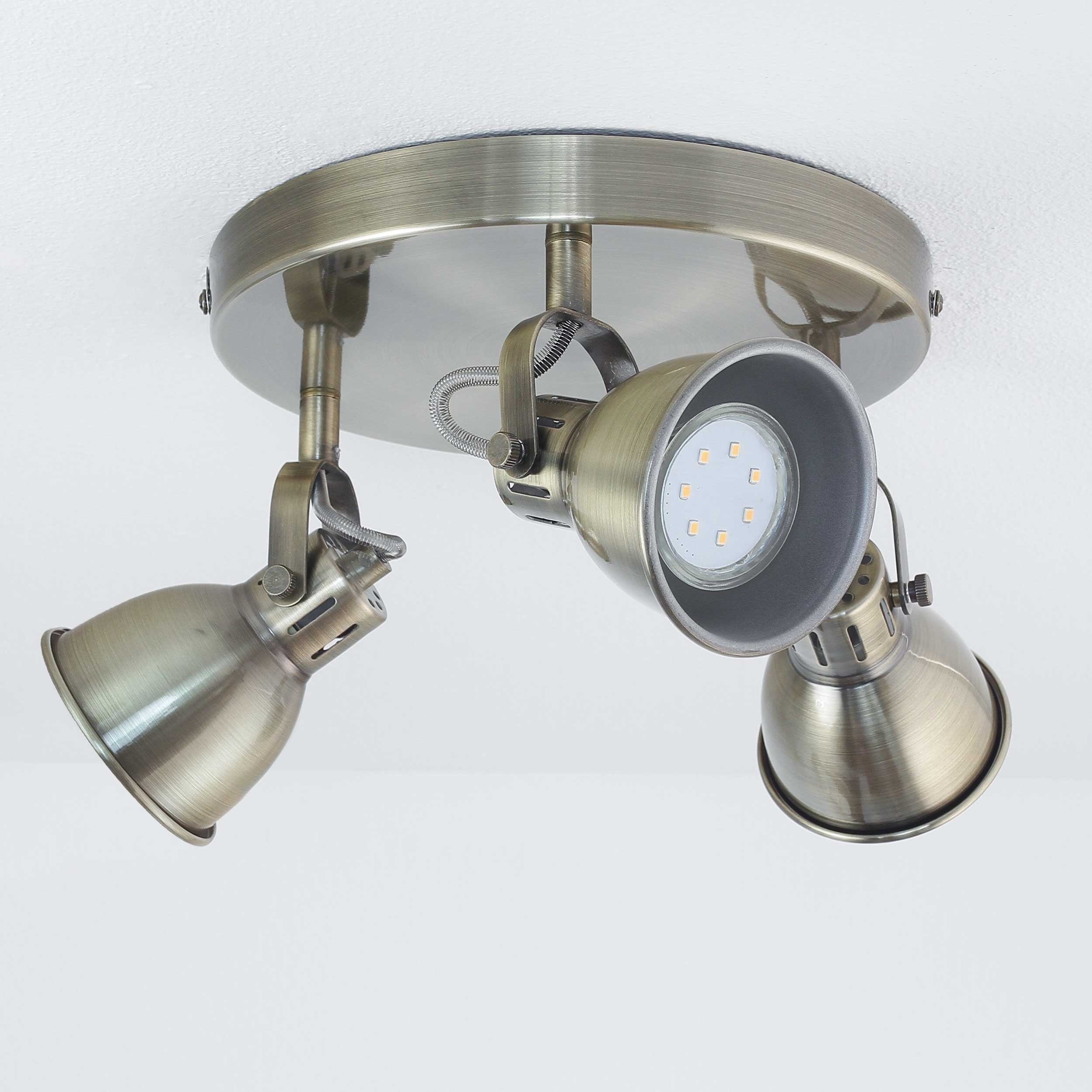 Licht-Erlebnisse Deckenstrahler RALPH, ohne Leuchtmittel, Deckenlampe Bronze GU10 Metall Industrie Design Deckenspot Küche