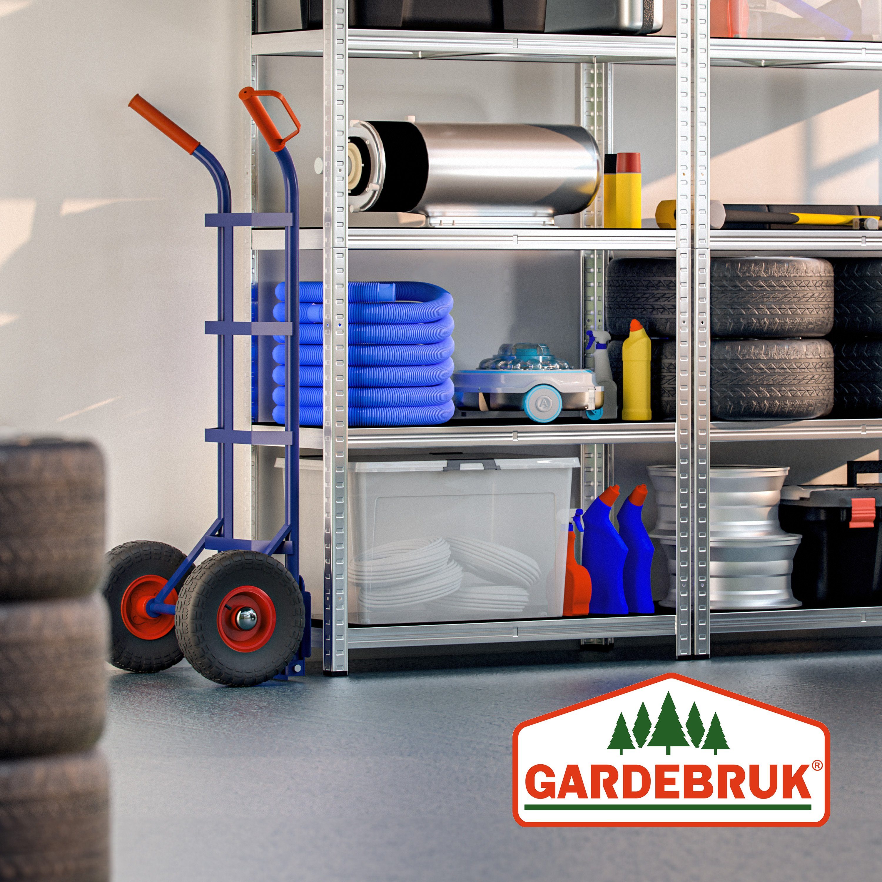 Gardebruk Sackkarre, klappbar 200kg Luftbereifung Stahl blau