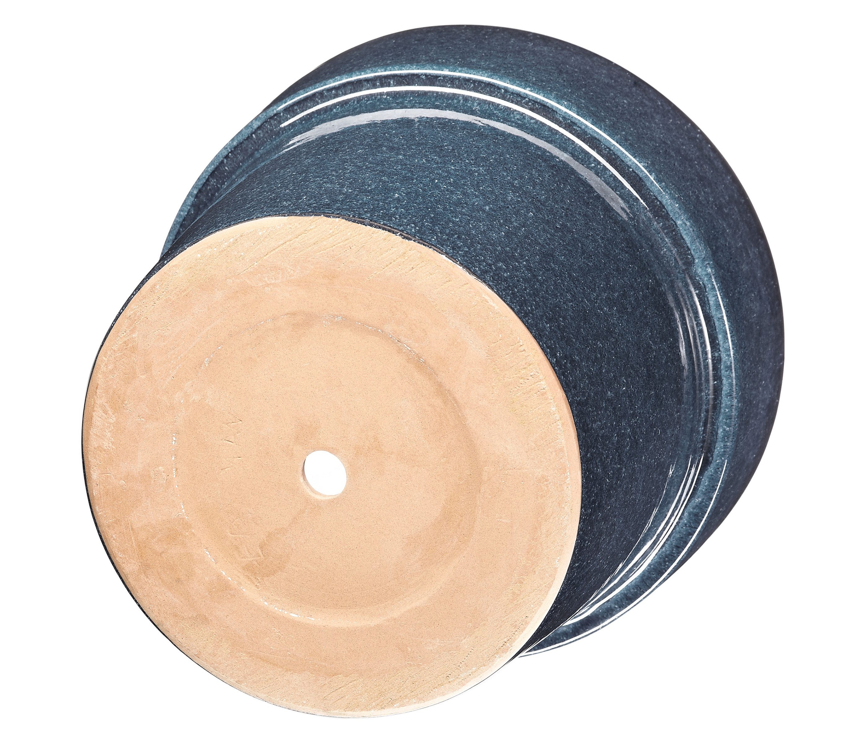 Dehner Blumentopf Keramiktopf, glasiert, blau, Gefäß für Balkon- und Gartenpflanzen, wetter- und frostbeständig