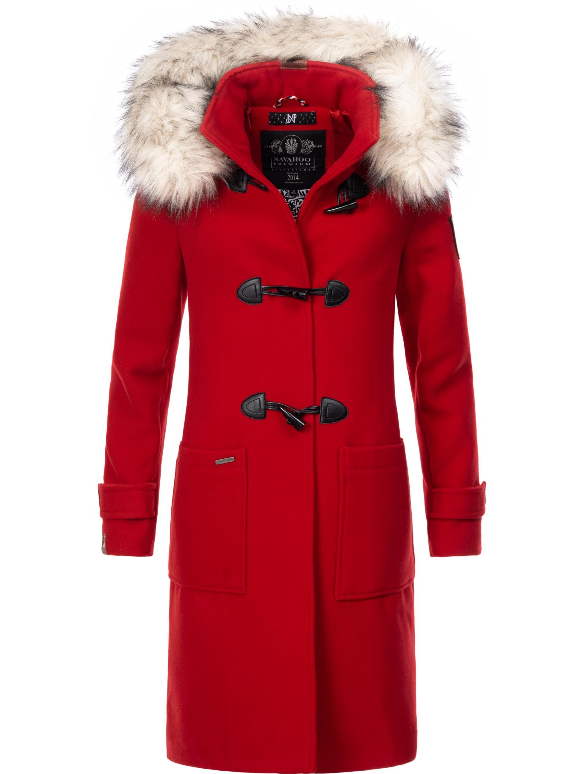 Navahoo Wintermantel Oksana edler Parka m. Kunstfellkapuze und Knopfleiste