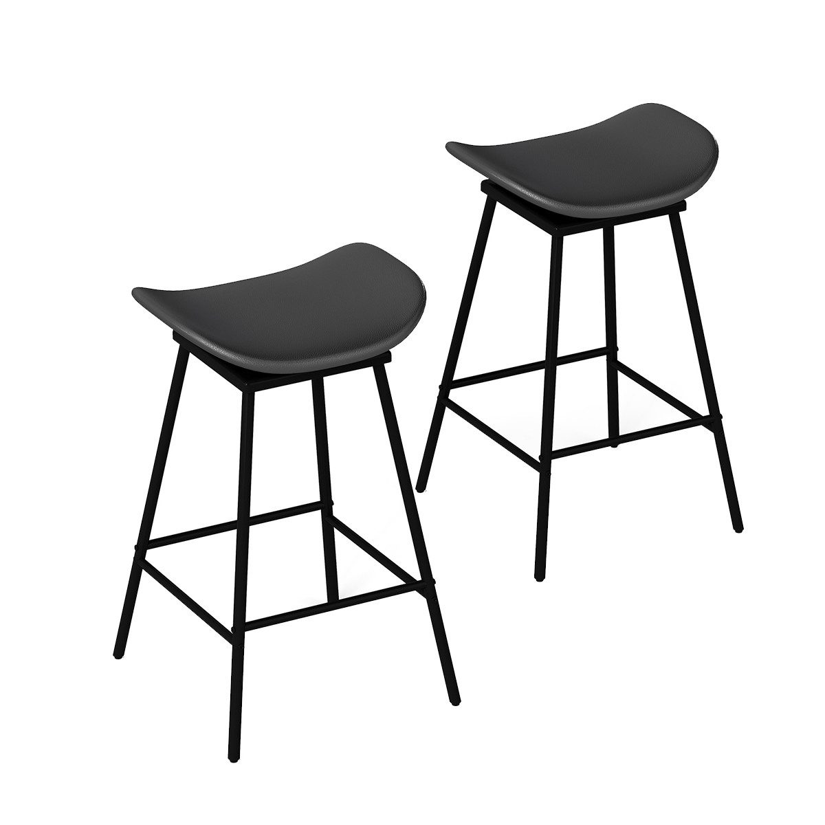 COSTWAY Barhocker, 2er Set, mit Fußstütze, Barstühle 360° drehbar, 71,5cm