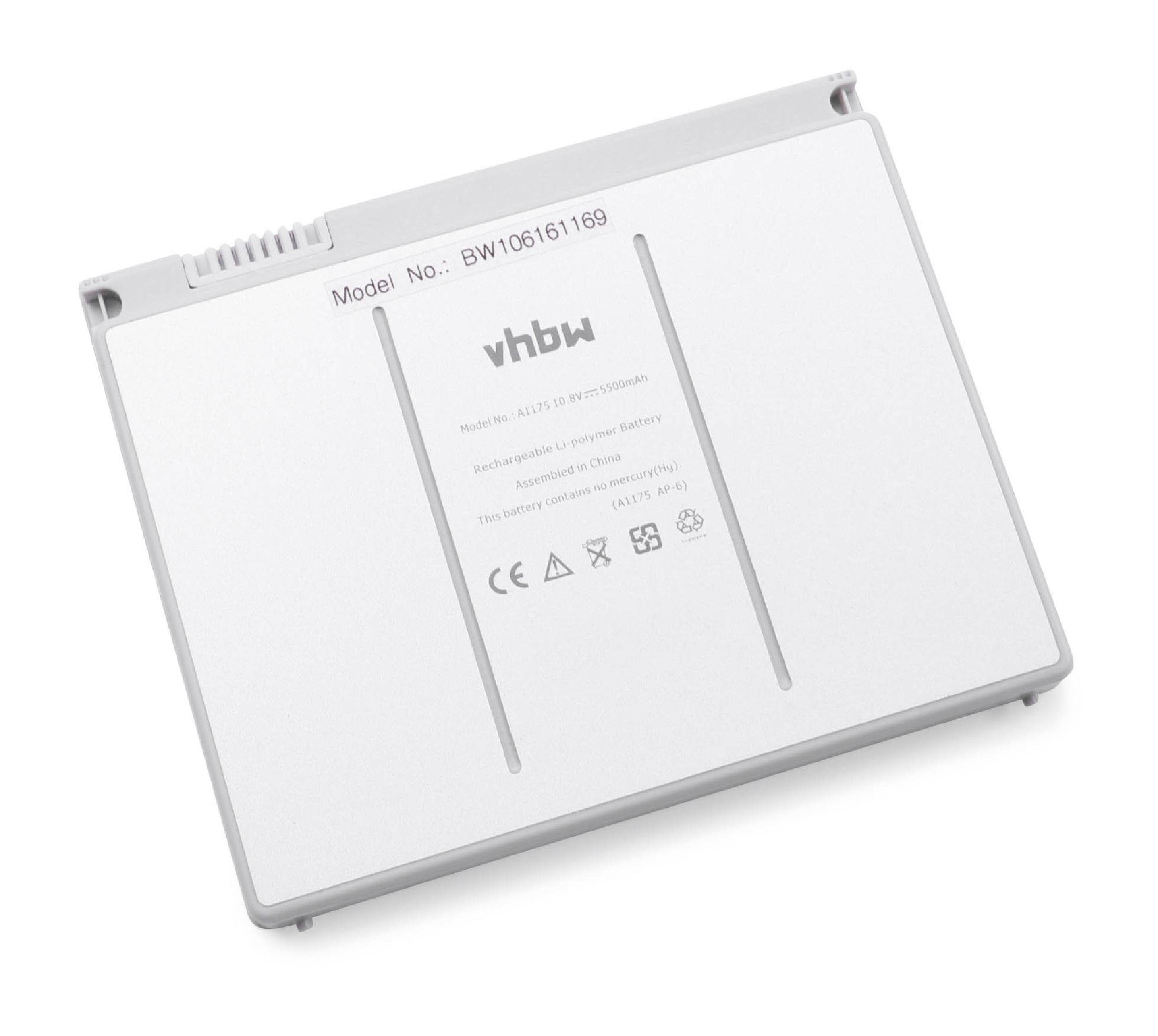 vhbw Laptop-Akku Ersatz Notebook Netbook Originalteilebezeichnung mAh (5500mAh, für MA680LL/A, Apple MA601LL, Baugleiche für 5500 MA681LL/A / Li-Ion) 10,8V